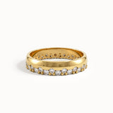 Pave Cluster Wedding Band in Gold