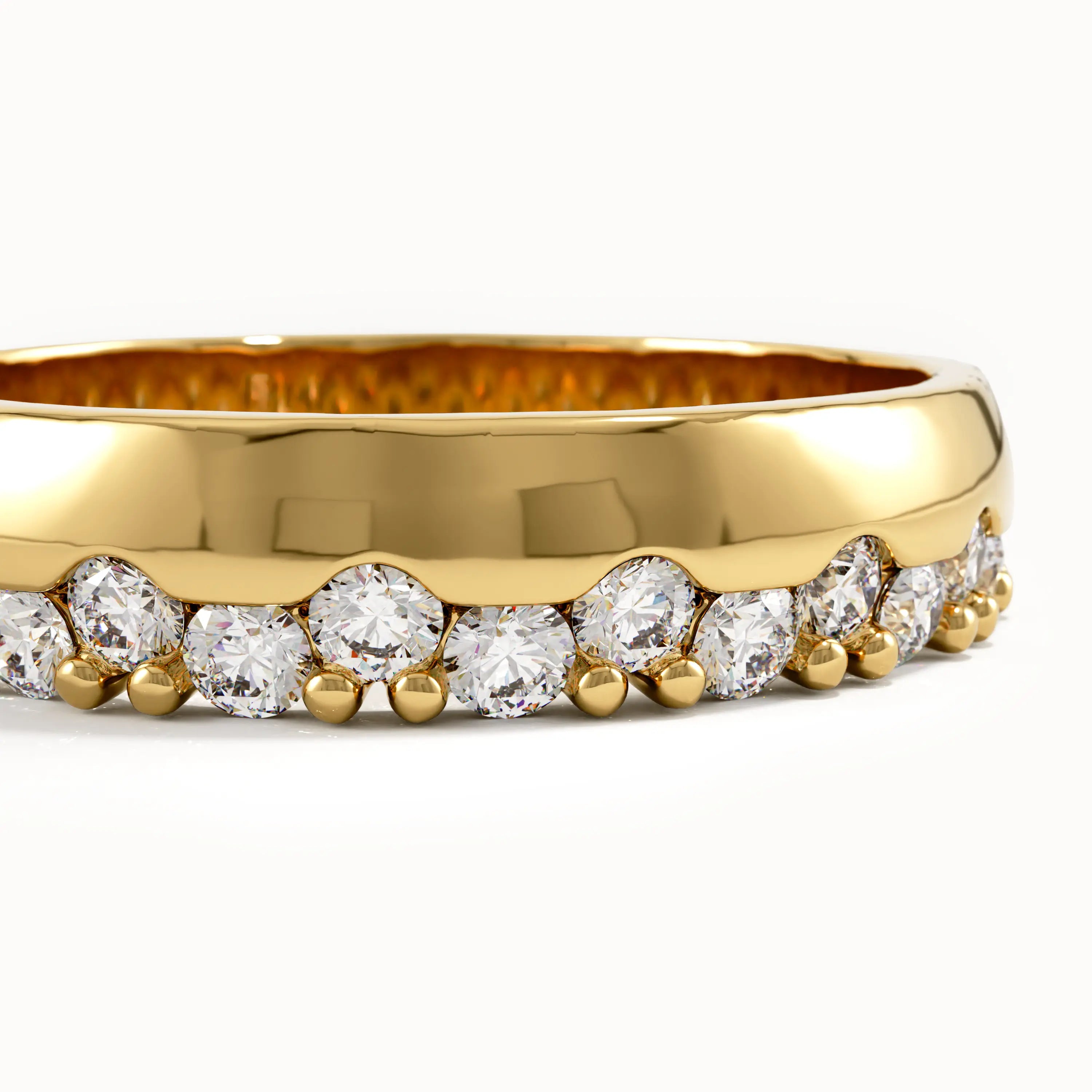 Pave Cluster Wedding Band in Gold - BRENNMORE 