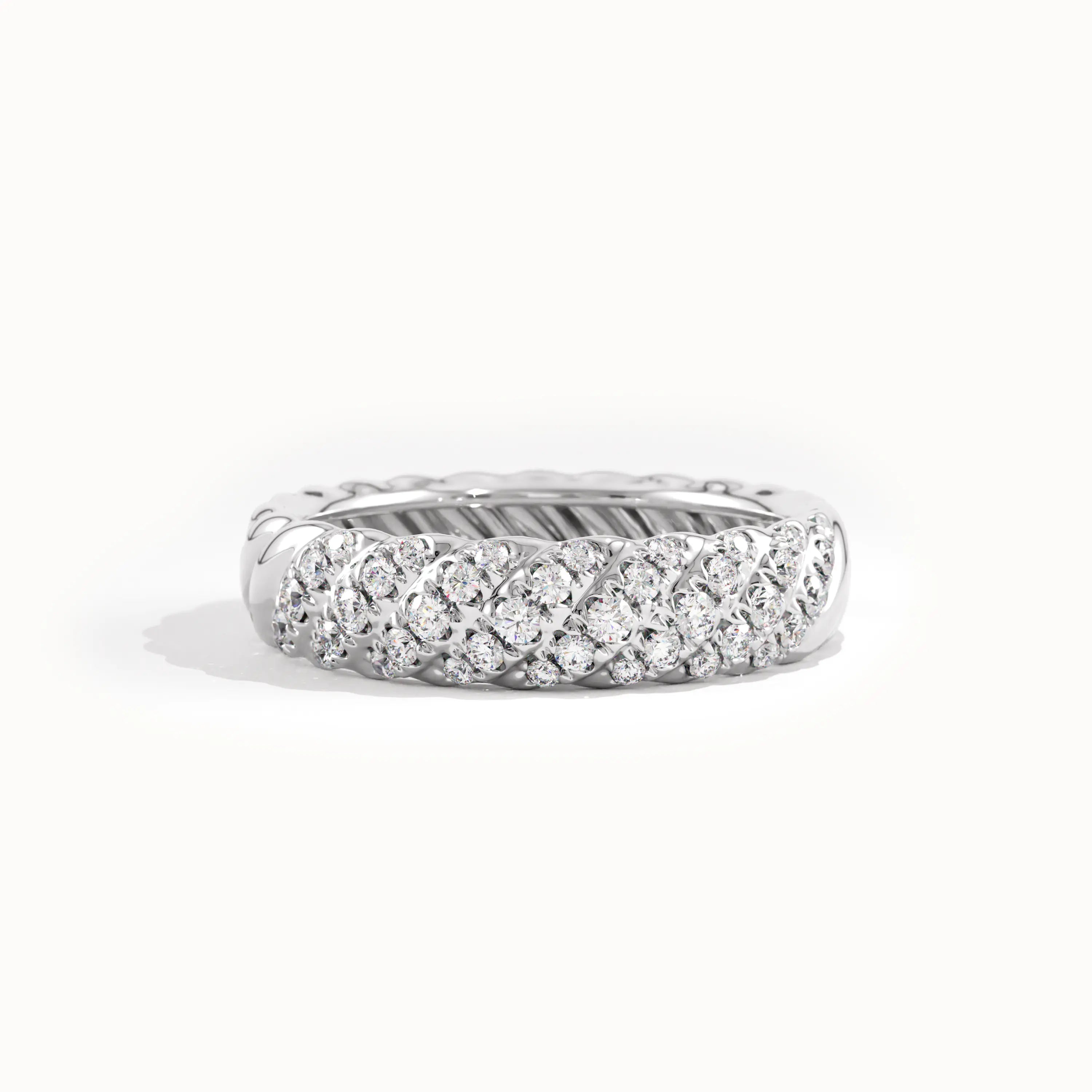 Half Eternity Twisted Wedding Band