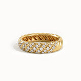 Half Eternity Twisted Wedding Band