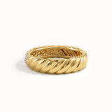 Half Eternity Twisted Wedding Band