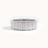 Pave Lab Diamond Wood Textured Wedding Band - BRENNMORE