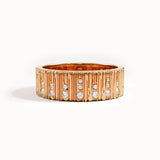 Pave Lab Diamond Wood Textured Wedding Band - BRENNMORE