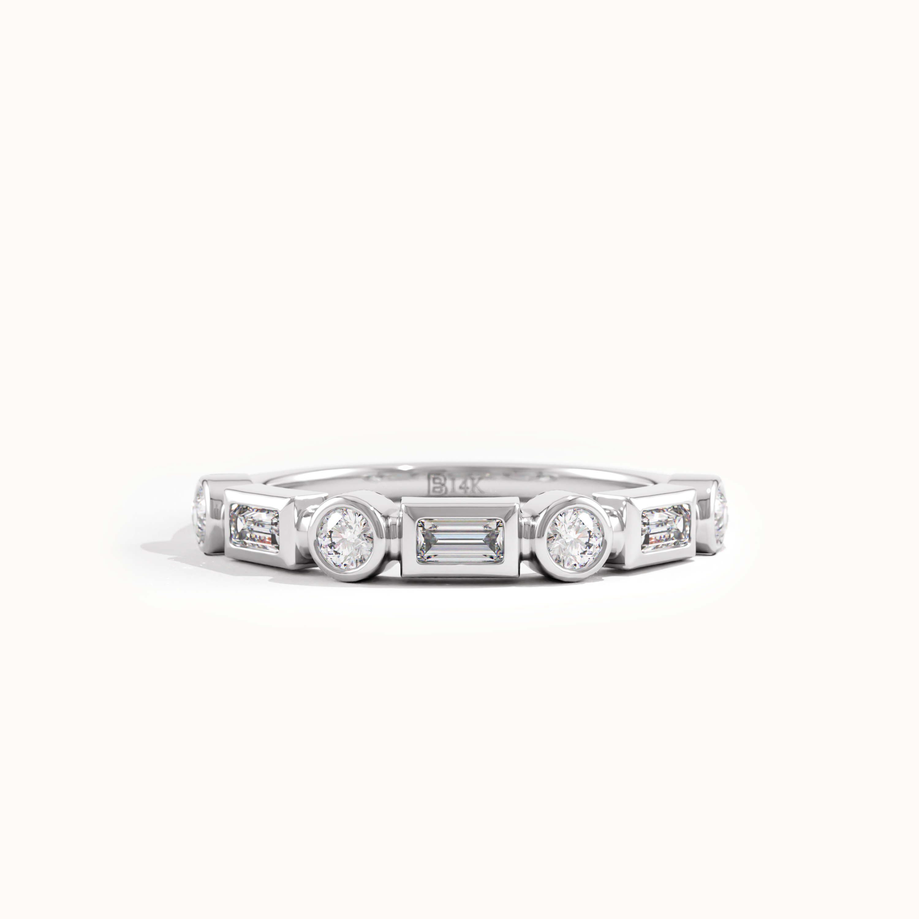 Half Eternity Bezel Wedding Ring - BRENNMORE
