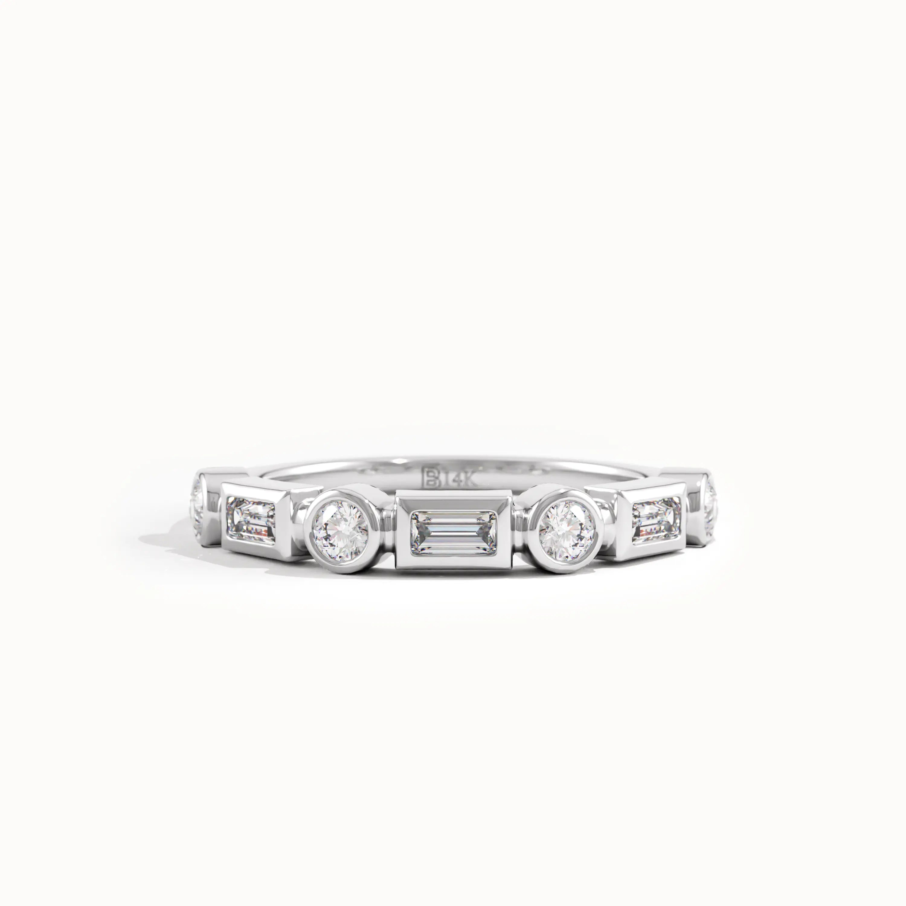 Half Eternity Bezel Wedding Ring