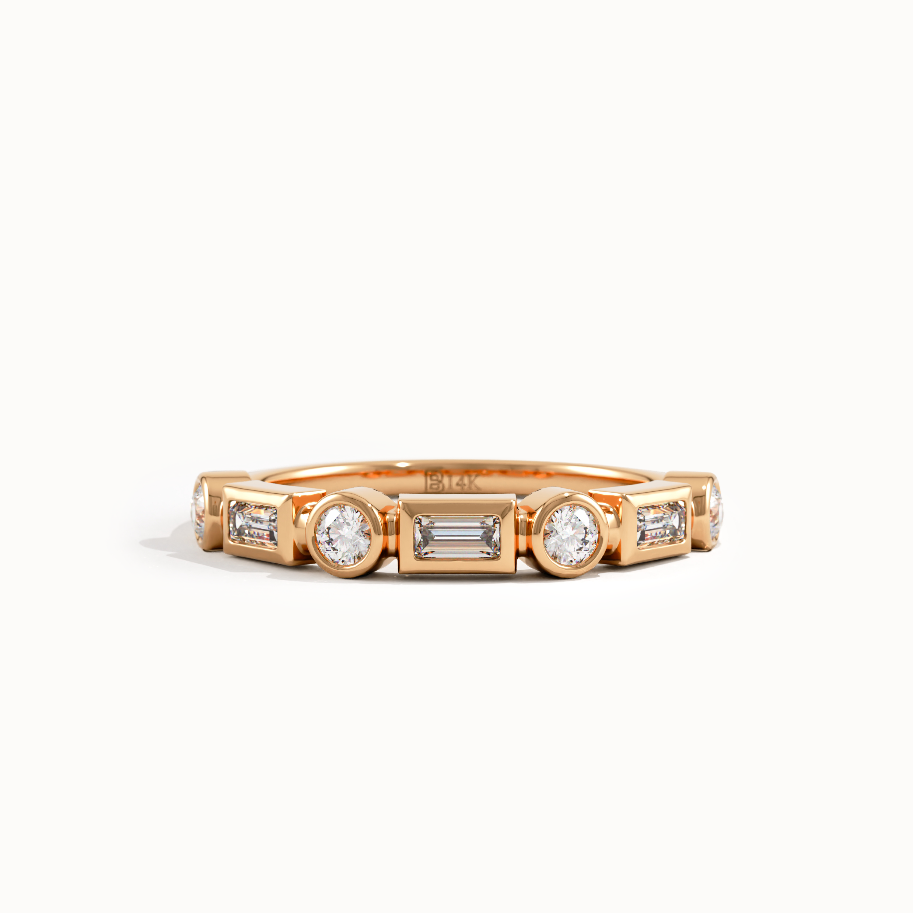 Half Eternity Bezel Wedding Ring - BRENNMORE