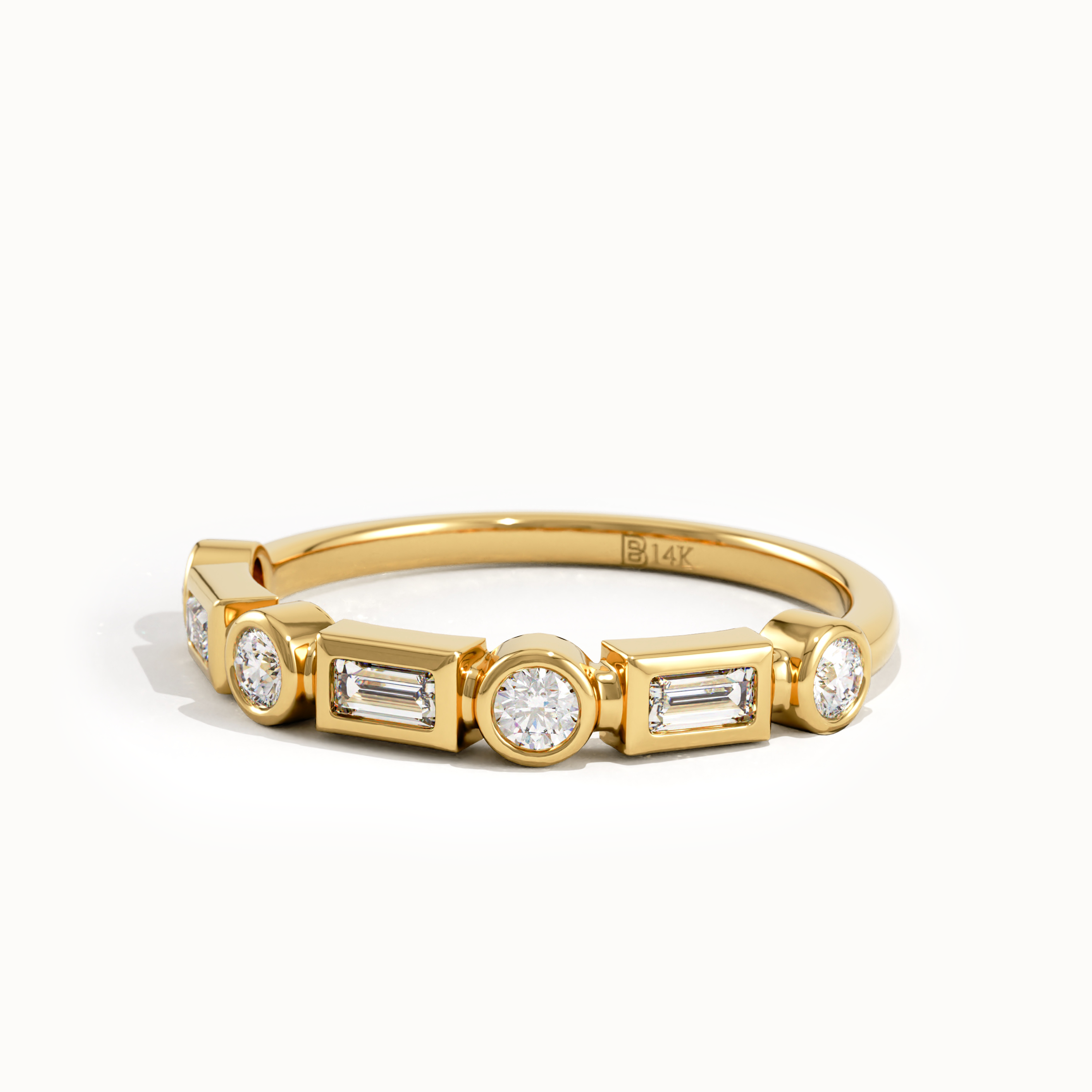 Half Eternity Bezel Wedding Ring - BRENNMORE
