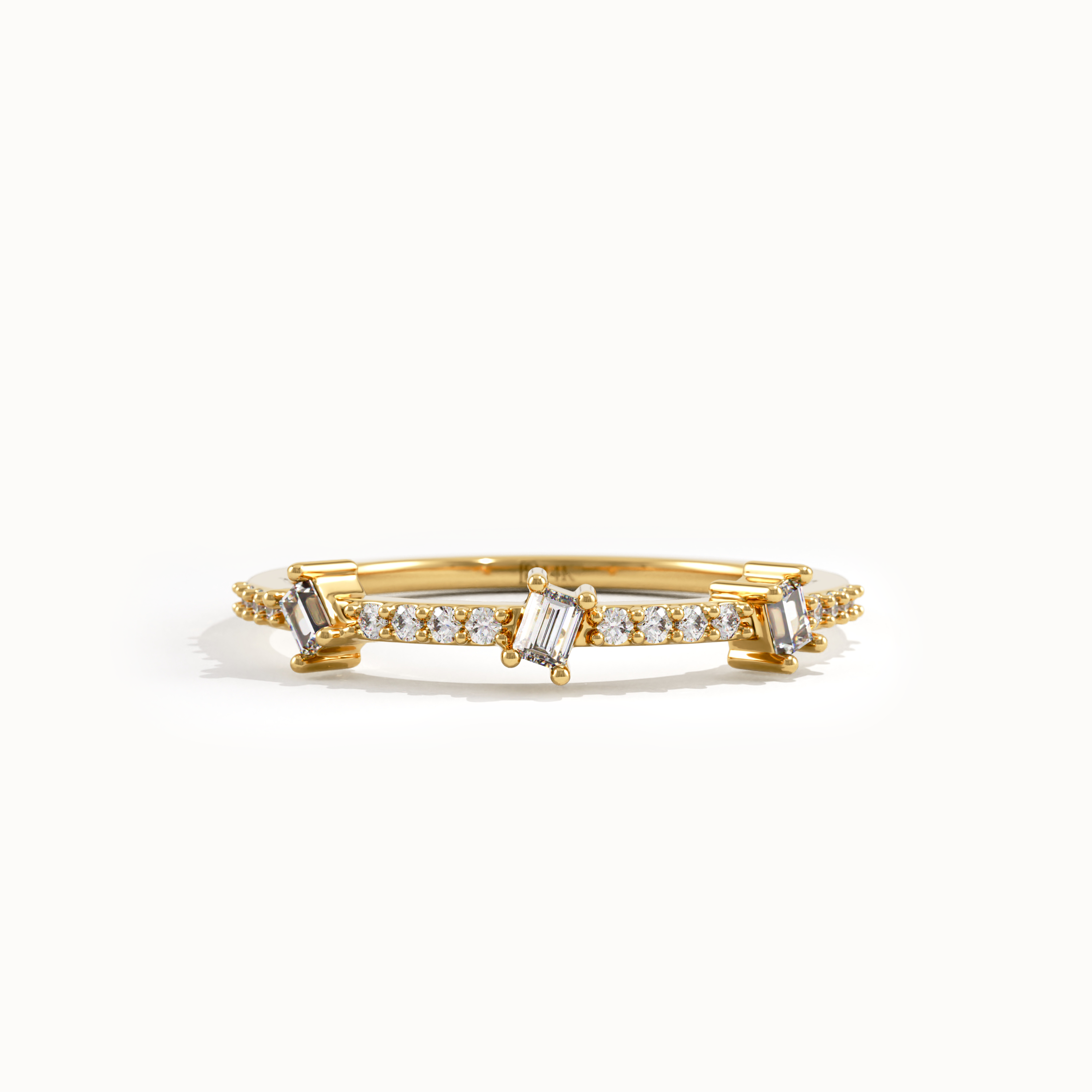 14k Gold Tiny Baguette Wedding Ring - BRENNMORE