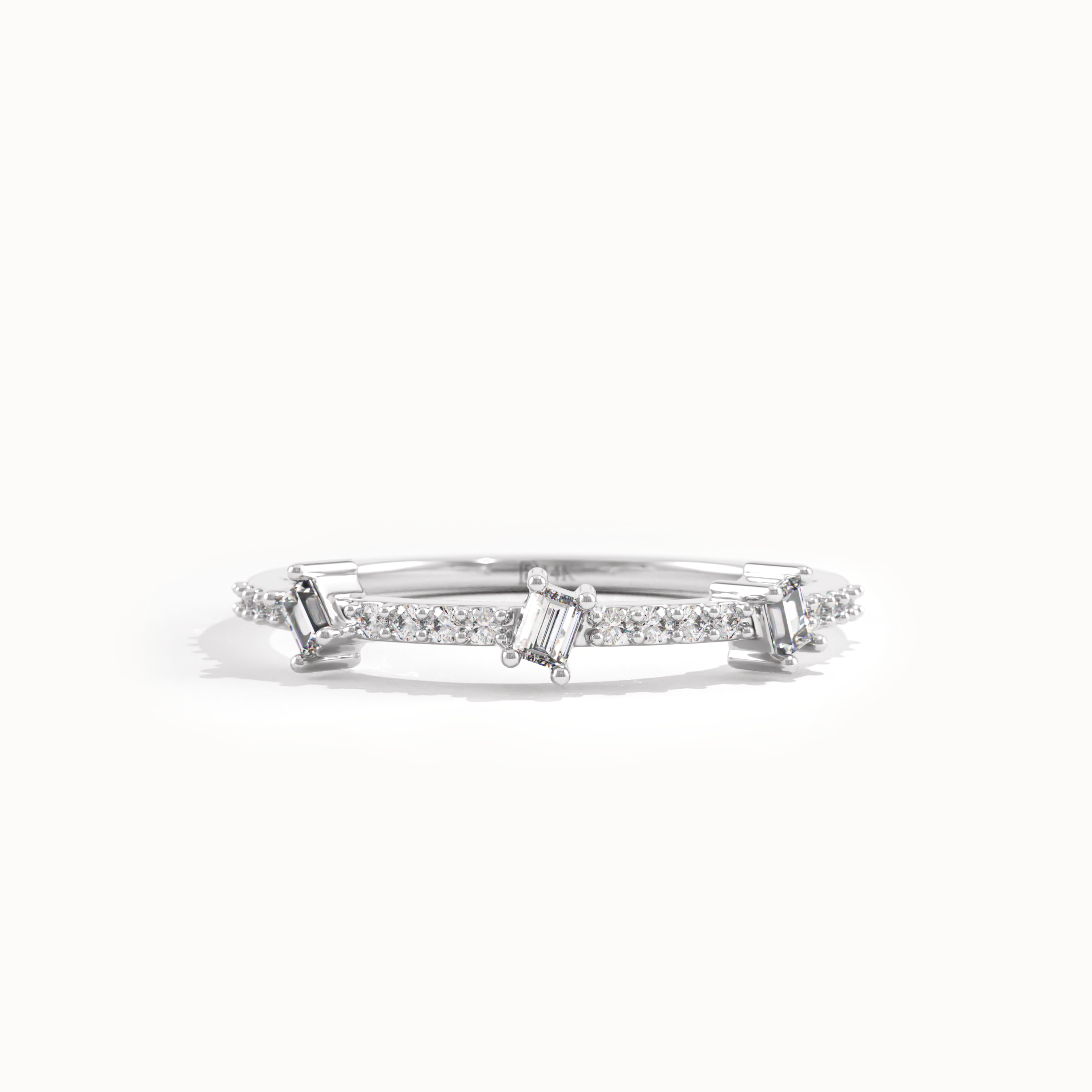 14k Gold Tiny Baguette Wedding Ring - BRENNMORE