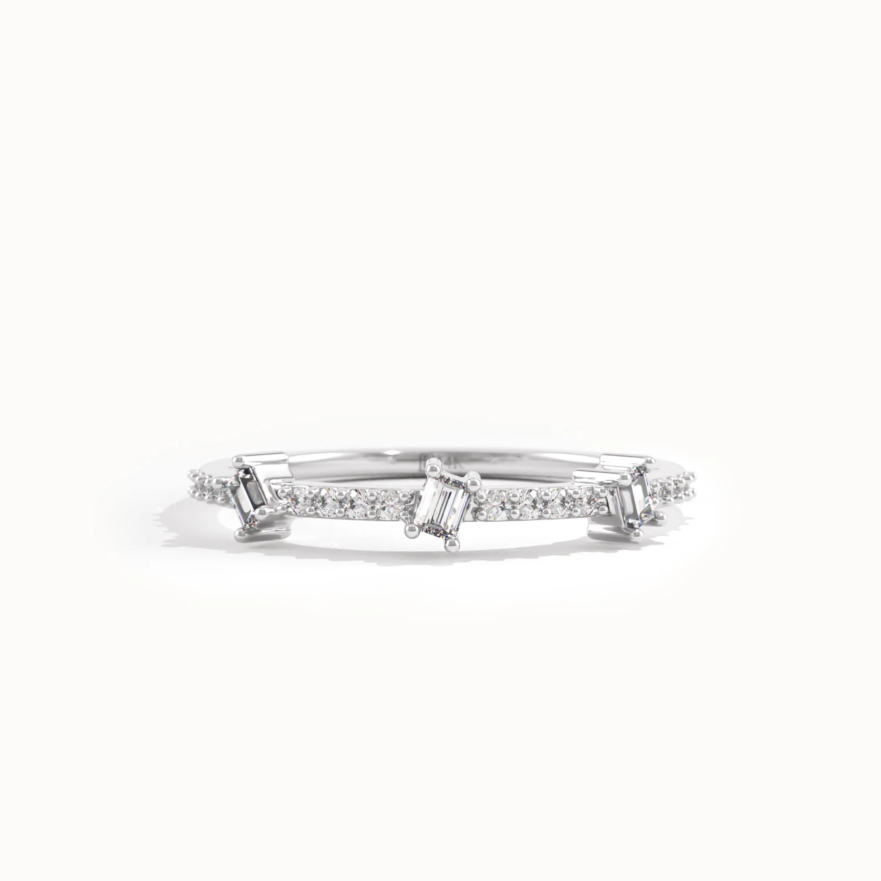 14k Gold Tiny Baguette Wedding Ring
