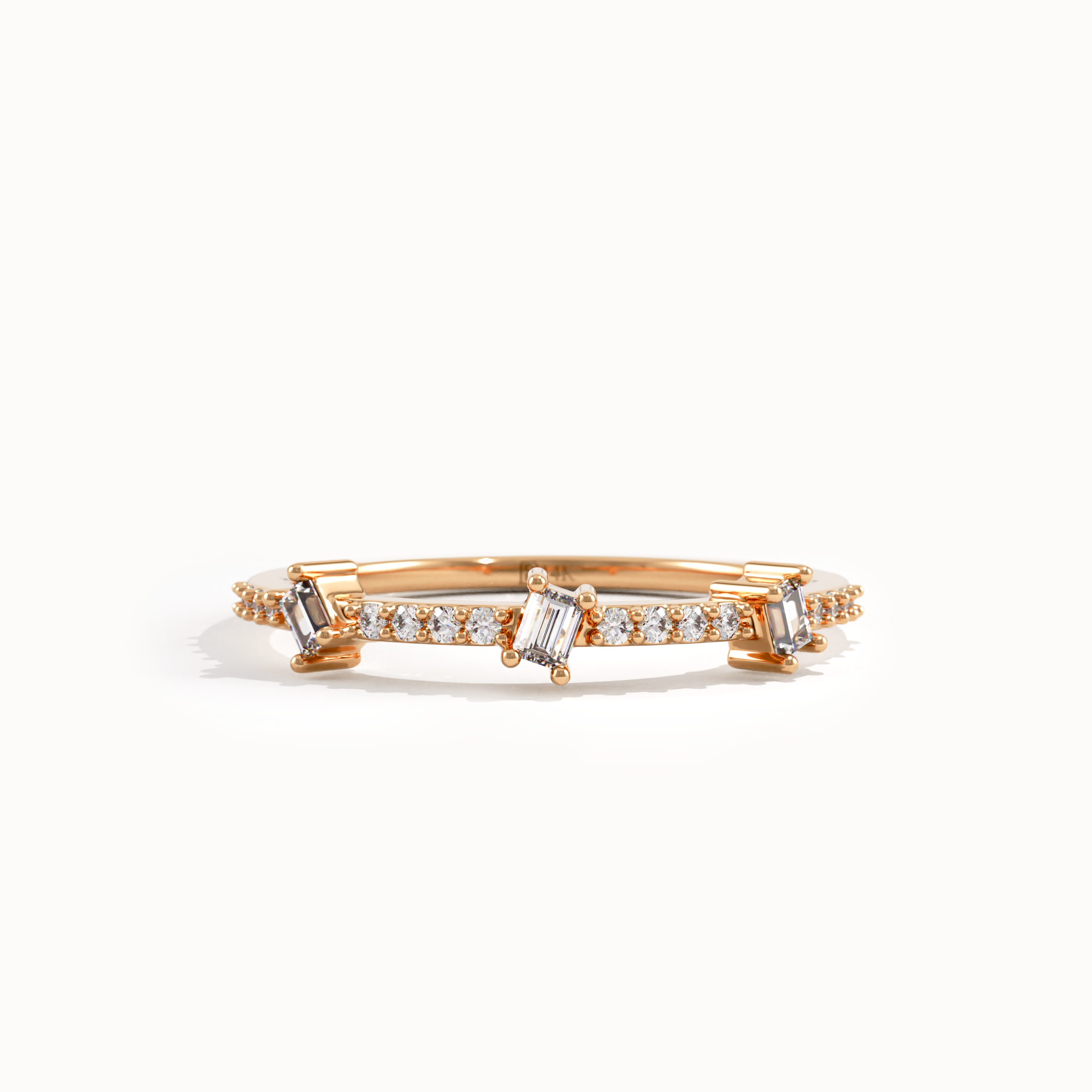 14k Gold Tiny Baguette Wedding Ring - BRENNMORE