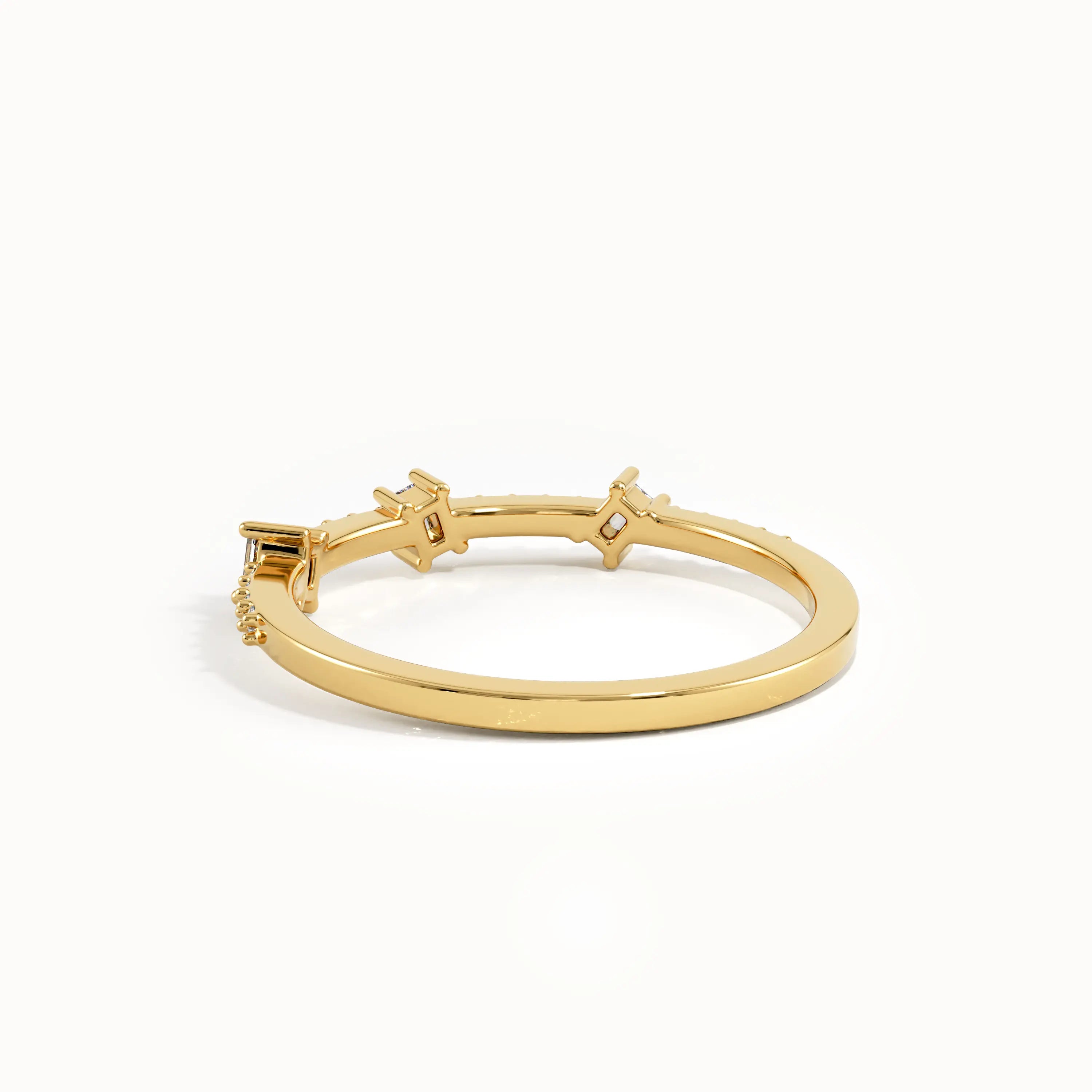 14k Gold Tiny Baguette Wedding Ring - BRENNMORE