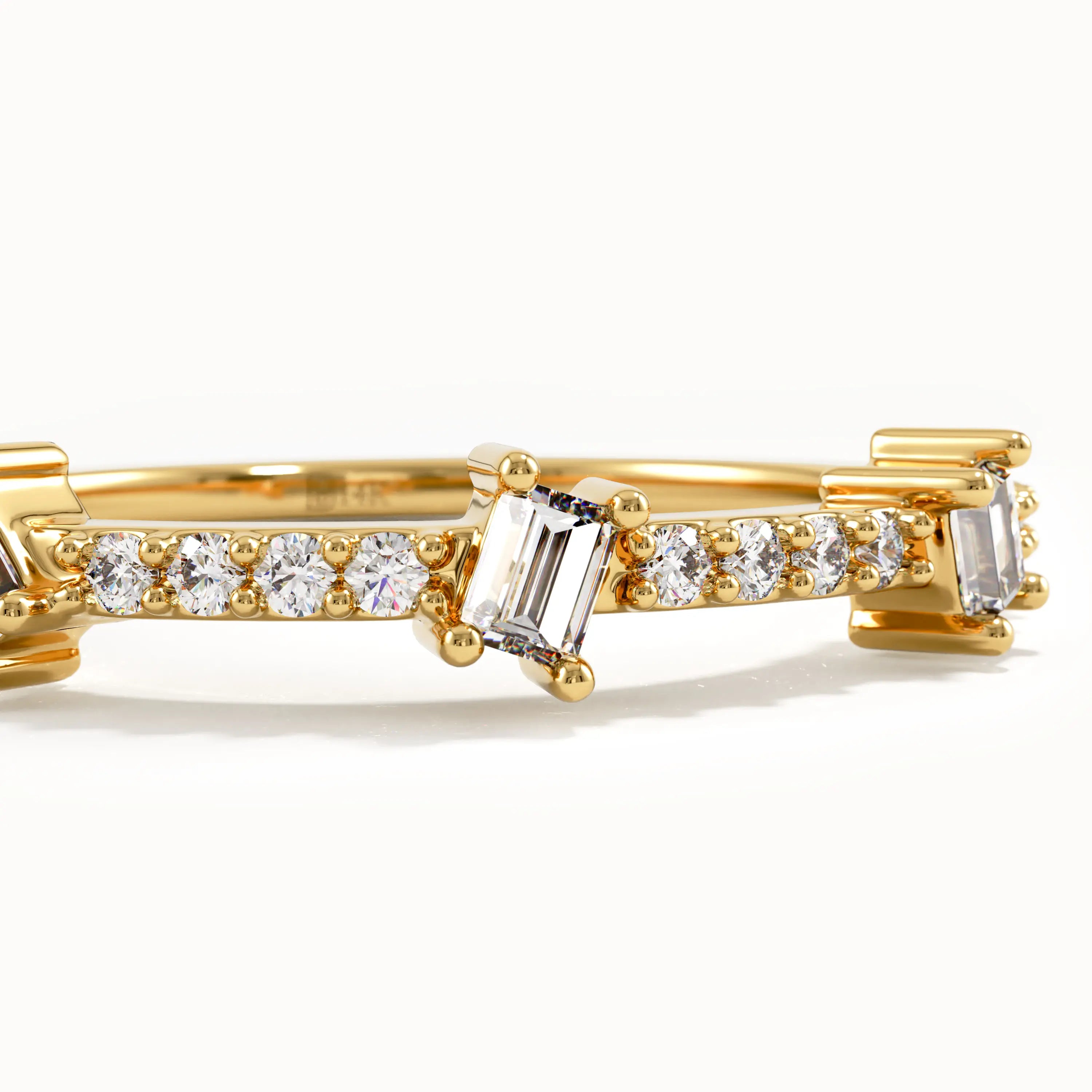 14k Gold Tiny Baguette Wedding Ring - BRENNMORE 