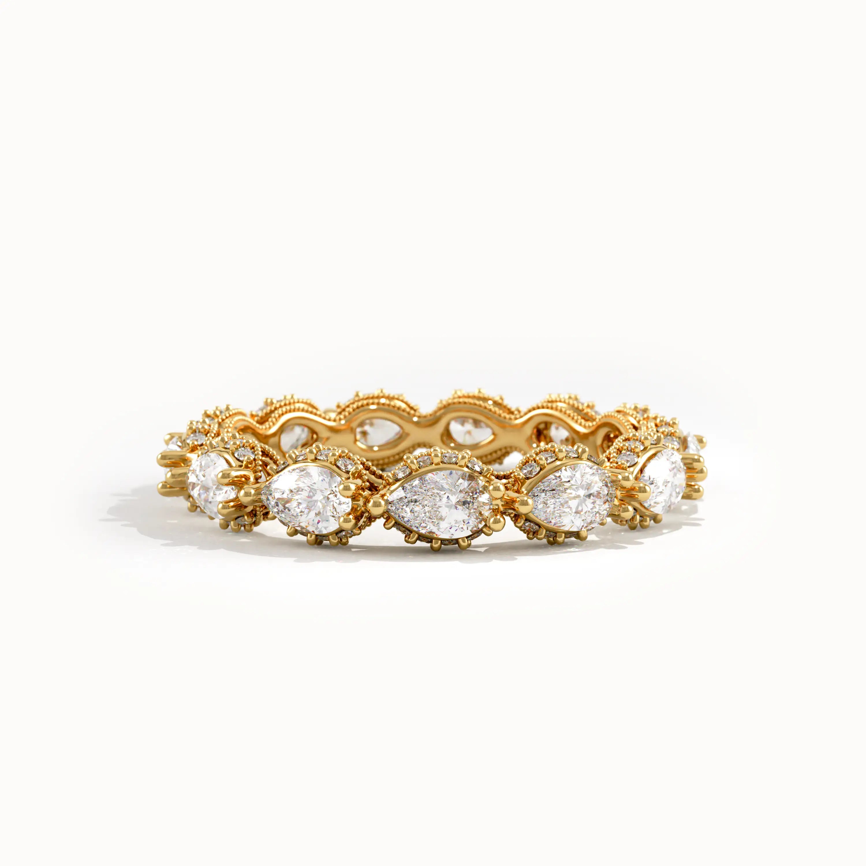 Pear Eternity Unique Gold Wedding Ring - BRENNMORE