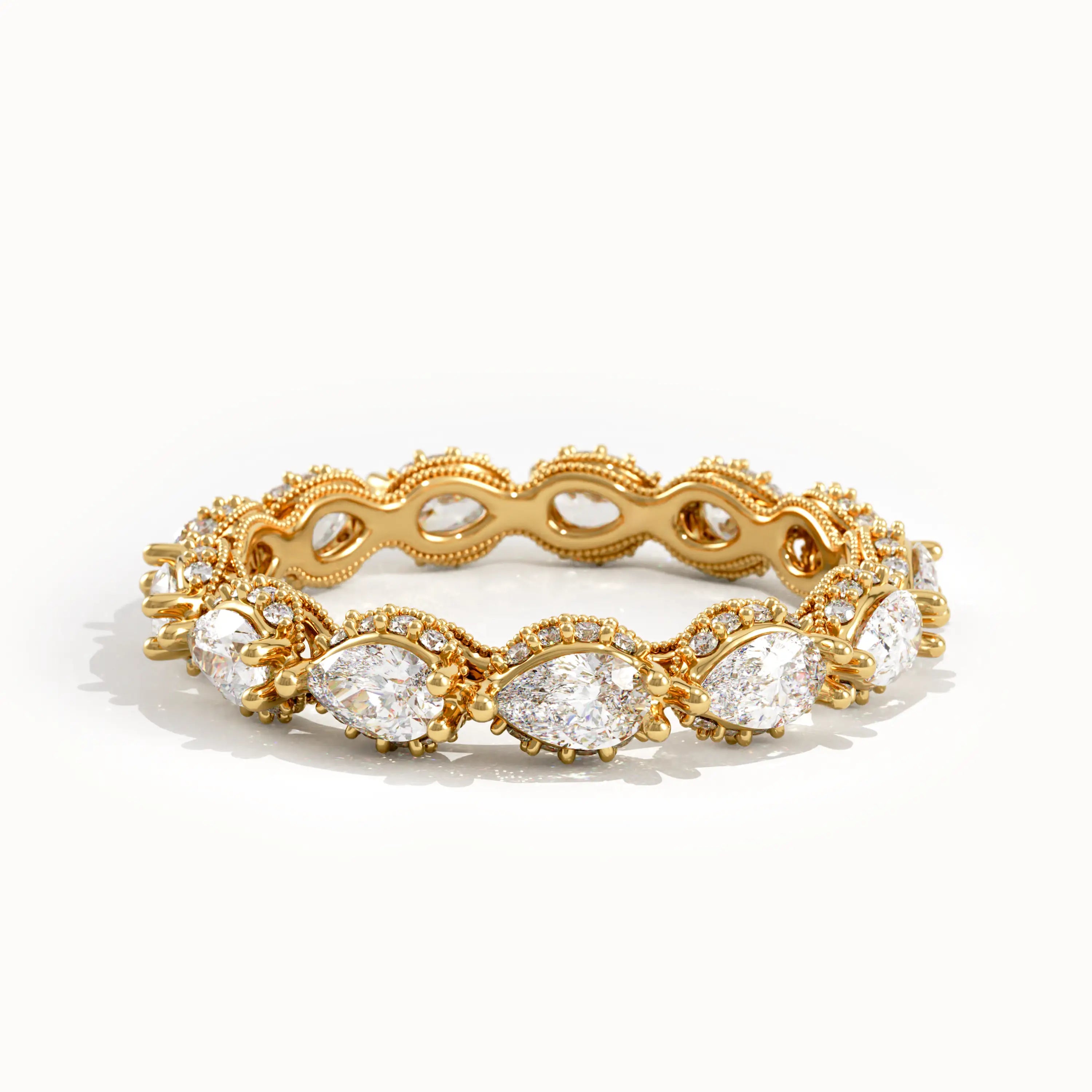 Pear Eternity Unique Gold Wedding Ring - BRENNMORE