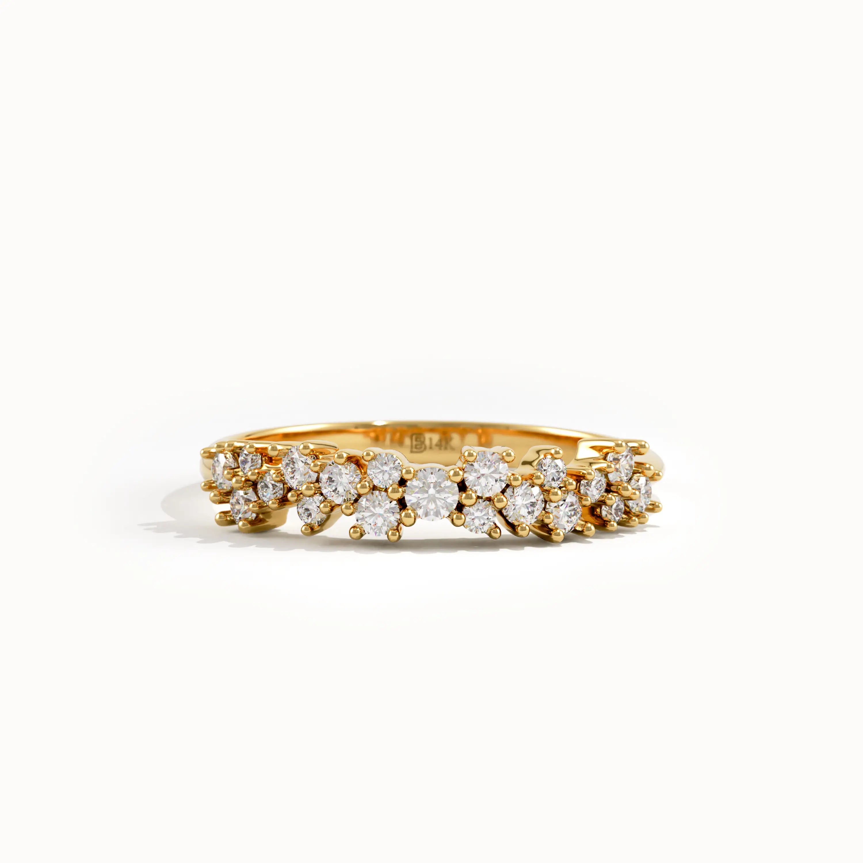 14k Gold Cluster Lab Diamond Wedding Ring - BRENNMORE