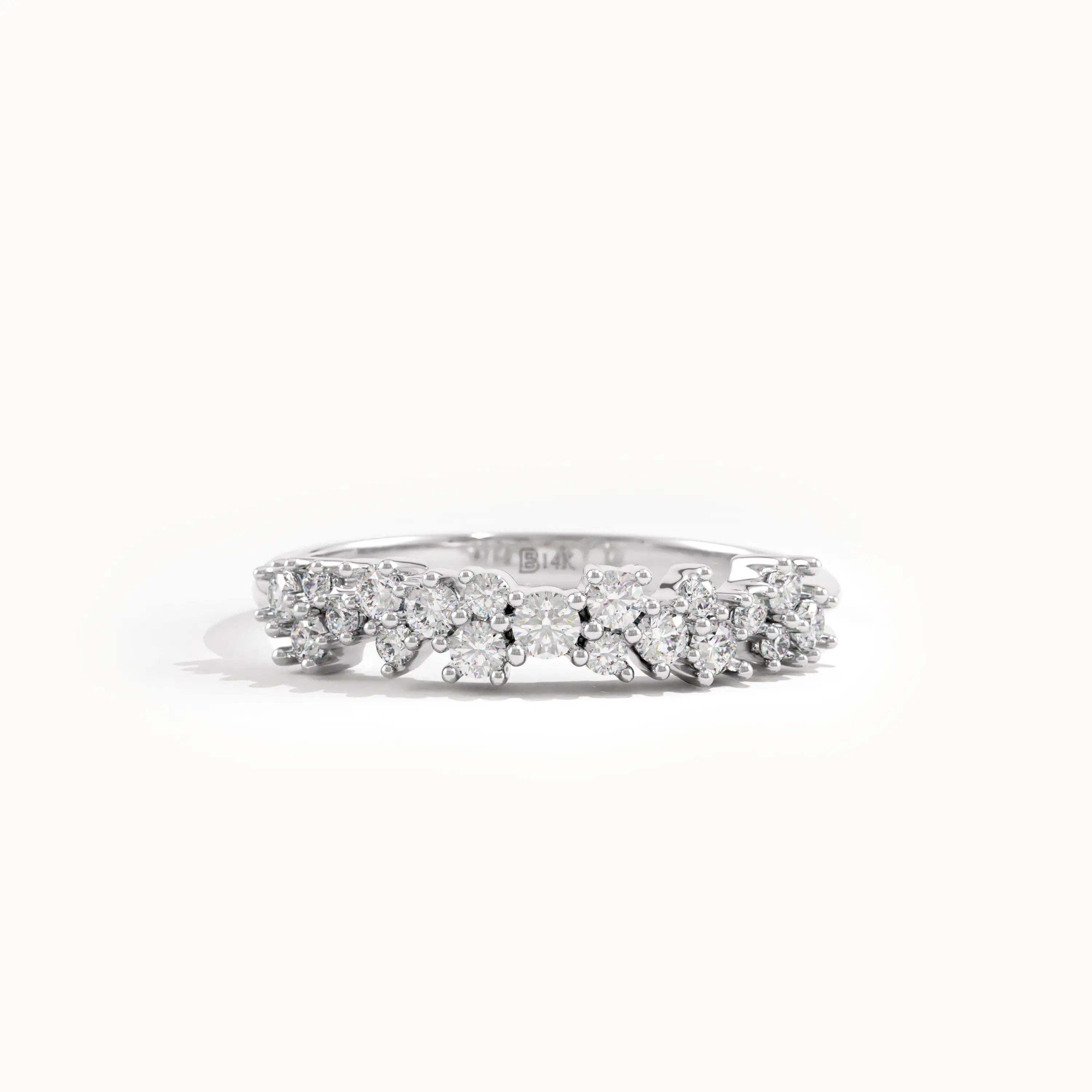 14k Gold Cluster Lab Diamond Wedding Ring - BRENNMORE