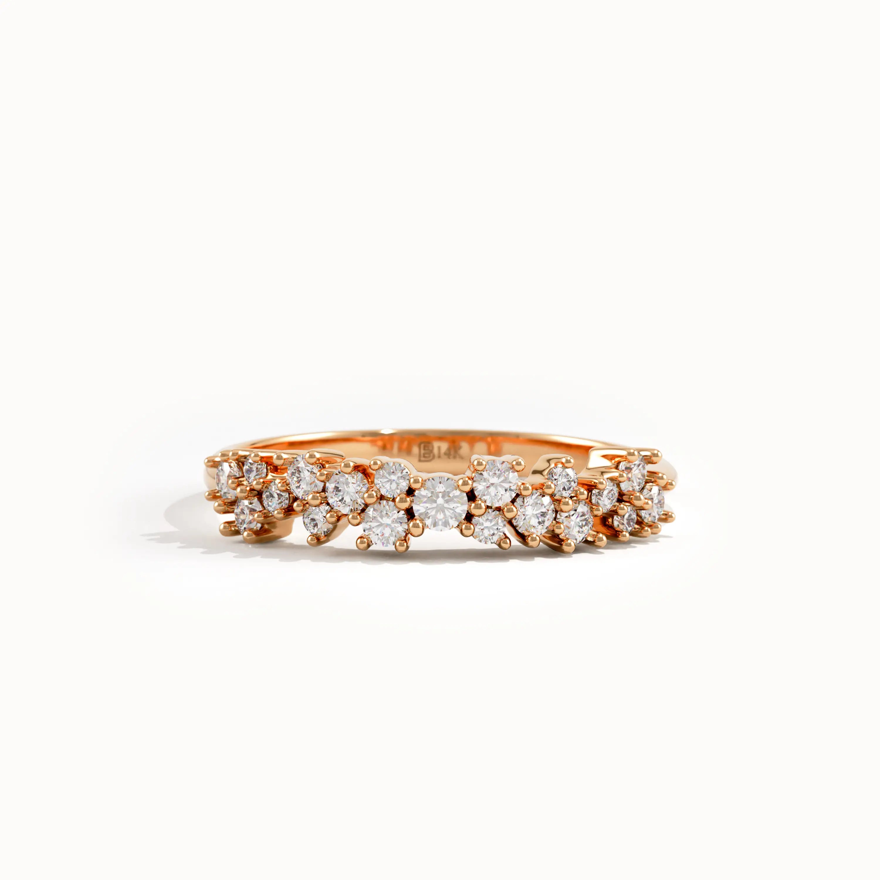 14k Gold Cluster Lab Diamond Wedding Ring - BRENNMORE