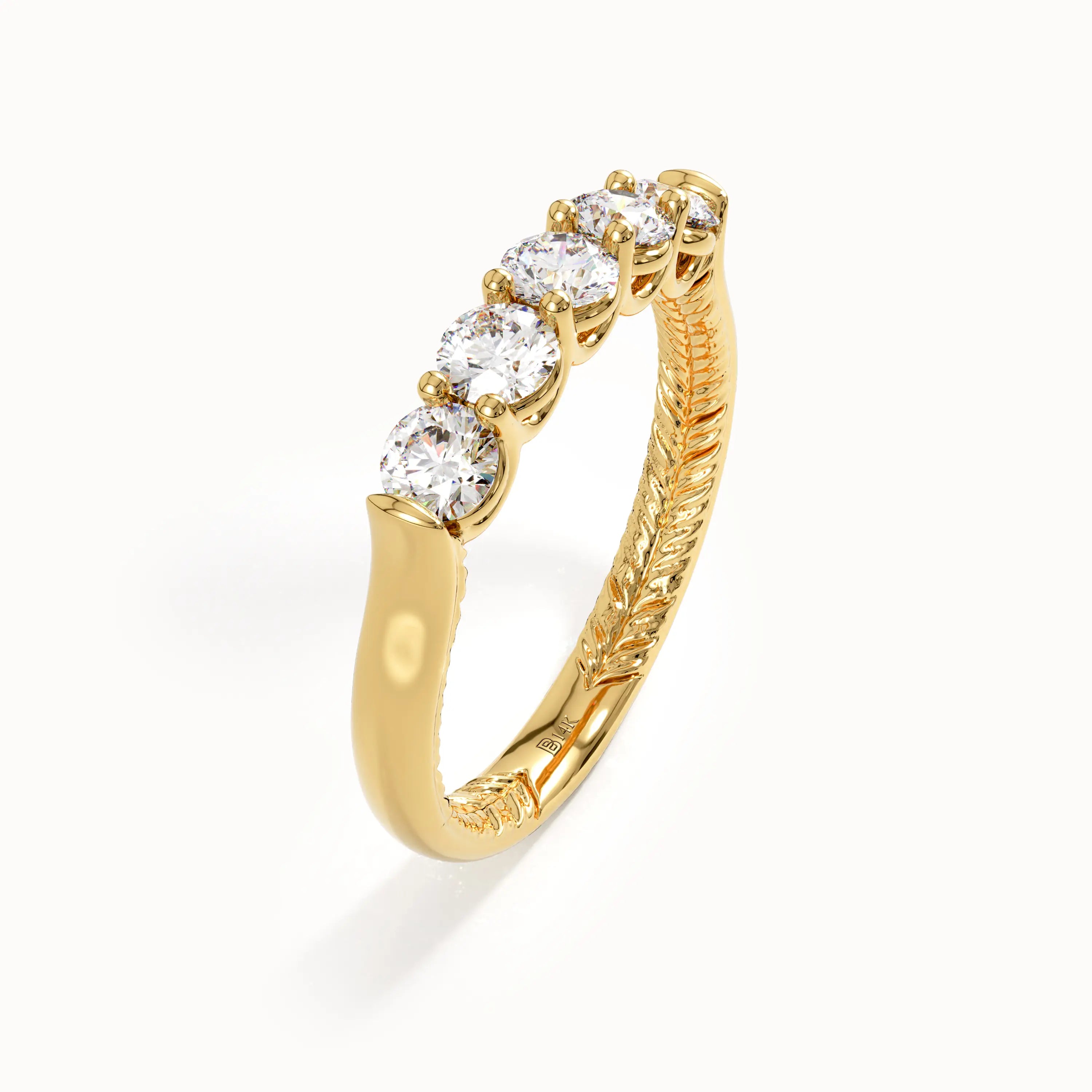 5 Stone Unique Band Wedding Ring - BRENNMORE 