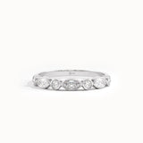 Bezel Half Eternity Wedding Ring in Gold - BRENNMORE