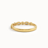 Bezel Half Eternity Wedding Ring in Gold - BRENNMORE