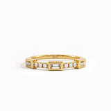 Trio Baguette Dainty Wedding Ring