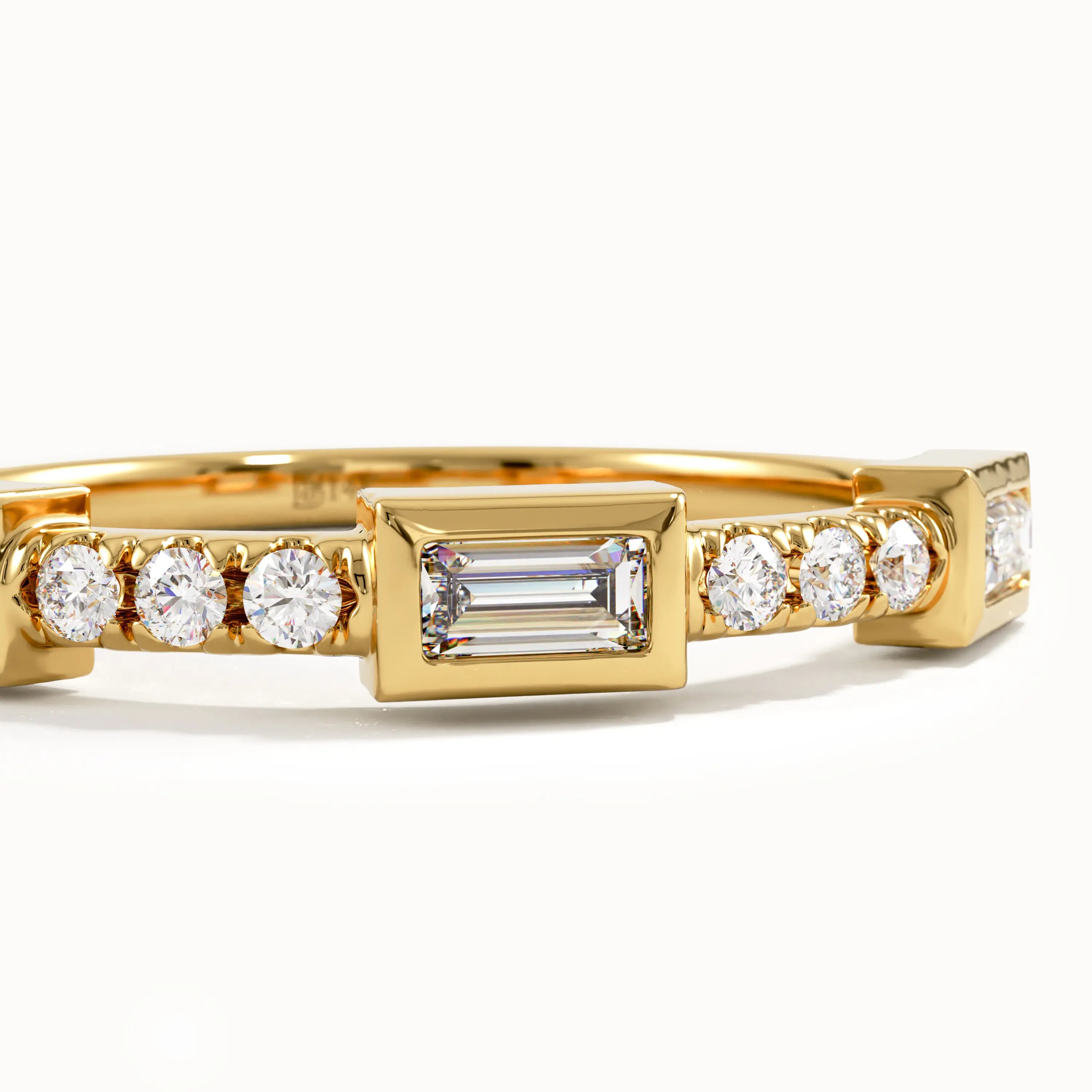 Trio Baguette Dainty Wedding Ring - BRENNMORE 
