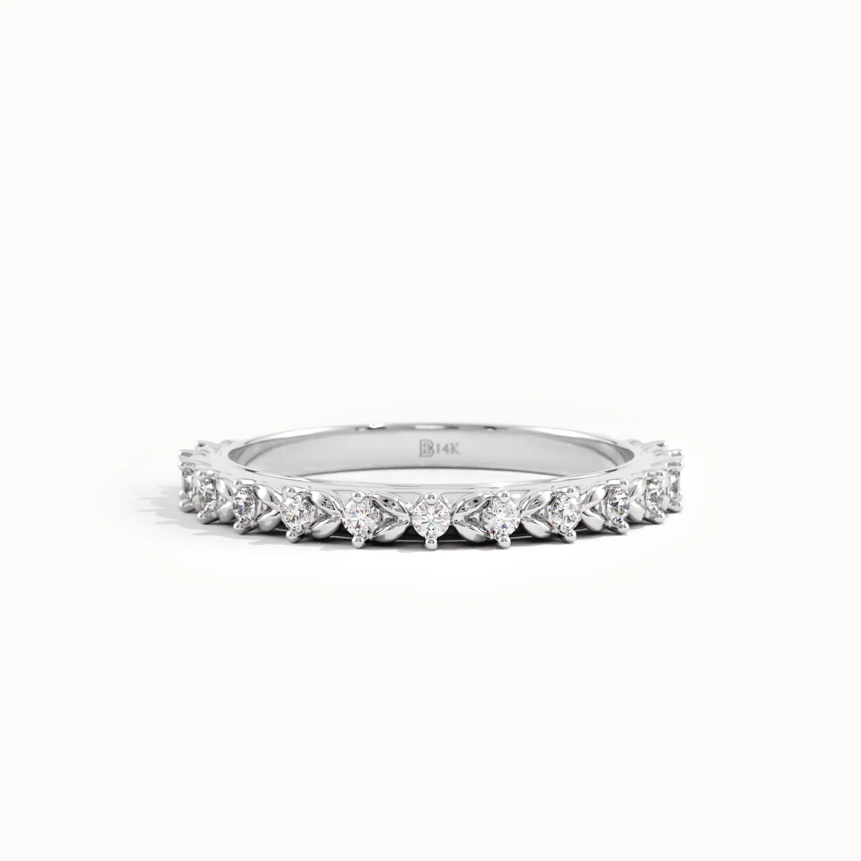Pave Lab Diamond Wheat Wedding Ring - BRENNMORE