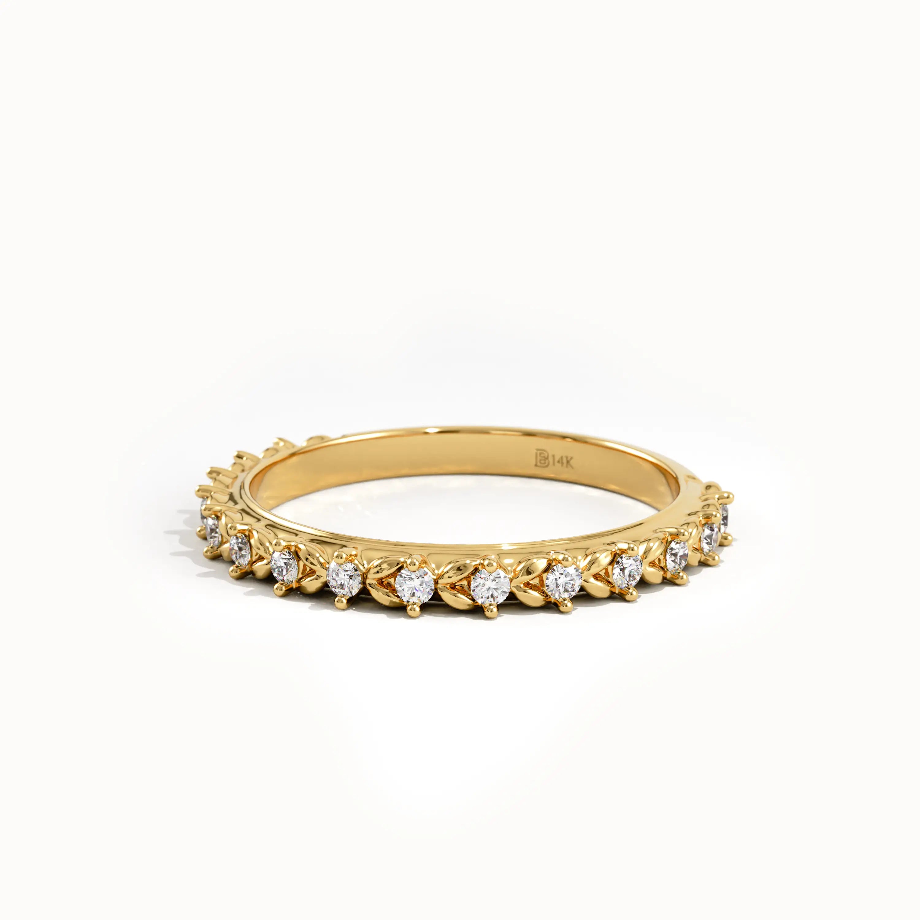 Pave Lab Diamond Wheat Wedding Ring - BRENNMORE 