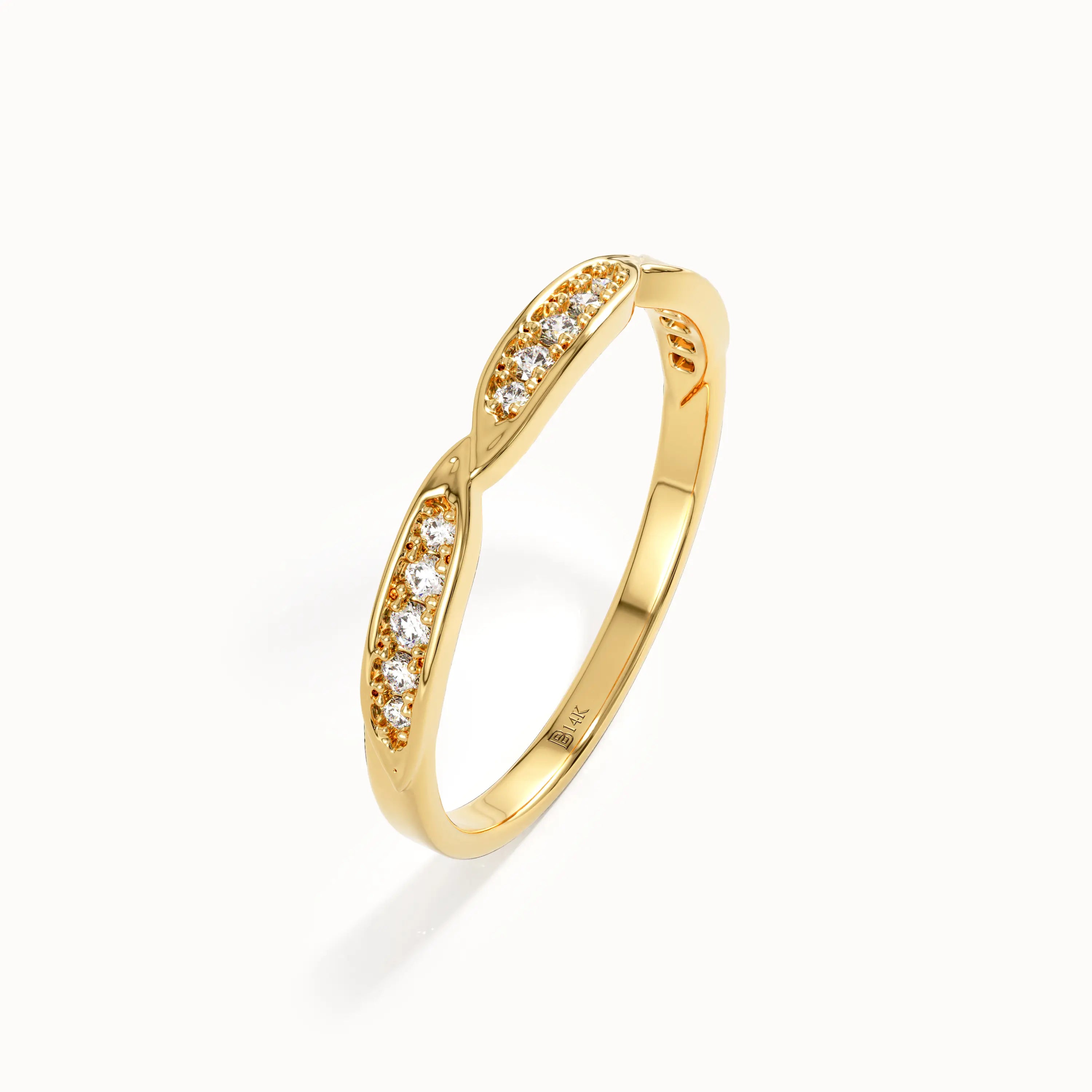 14k Gold Half Eternity Wedding Ring - BRENNMORE 