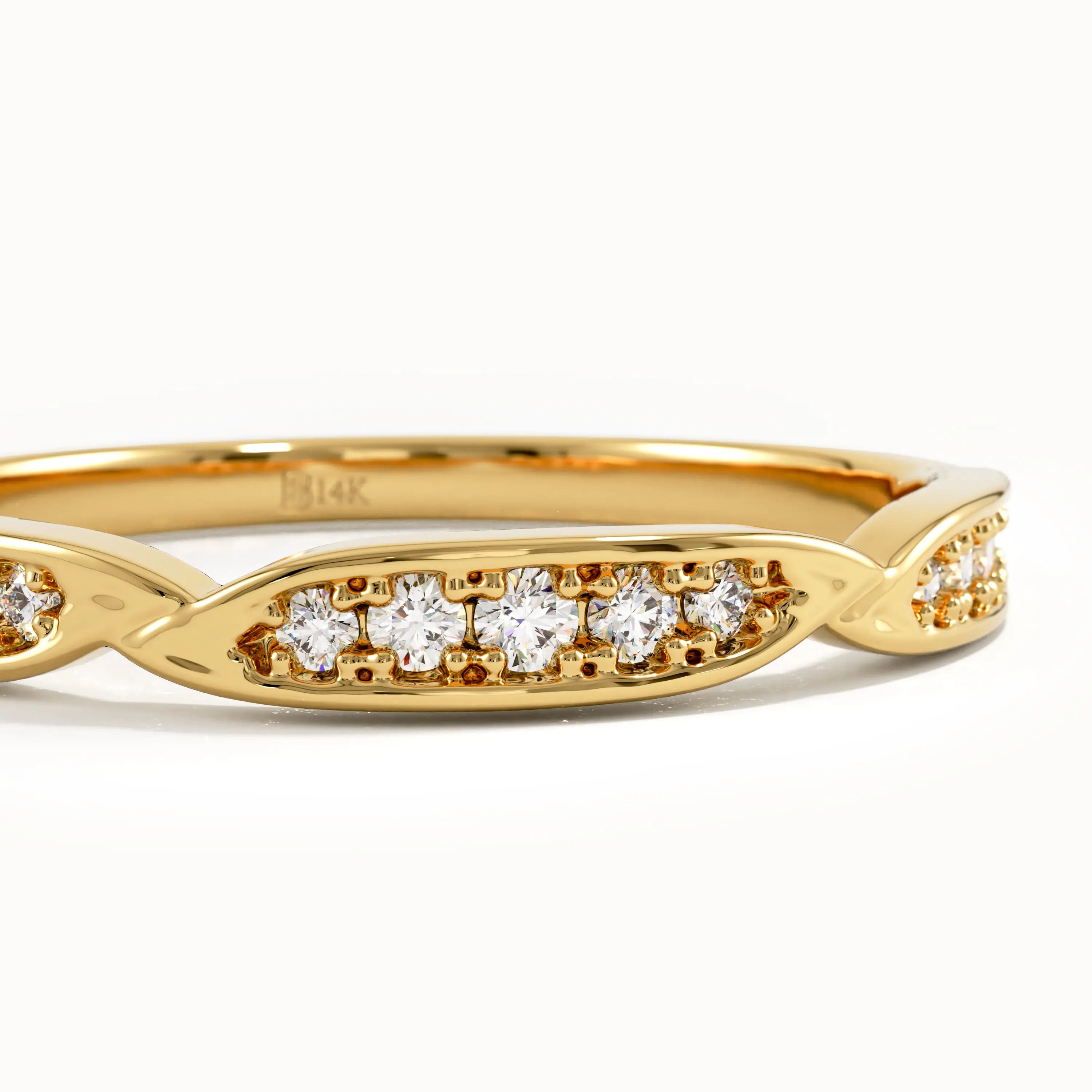 14k Gold Half Eternity Wedding Ring - BRENNMORE 