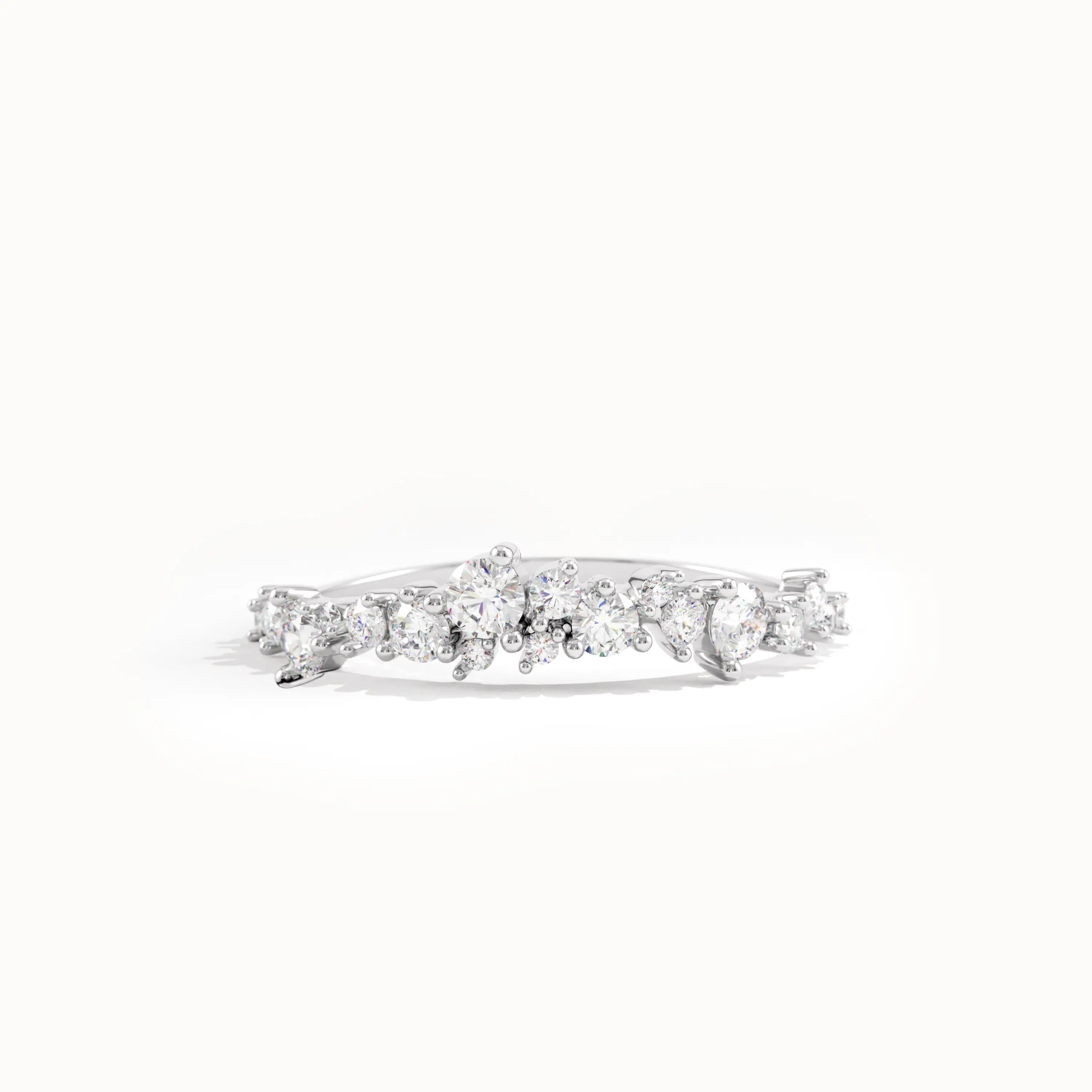 Cluster Lab Diamond Curve Wedding Ring - BRENNMORE
