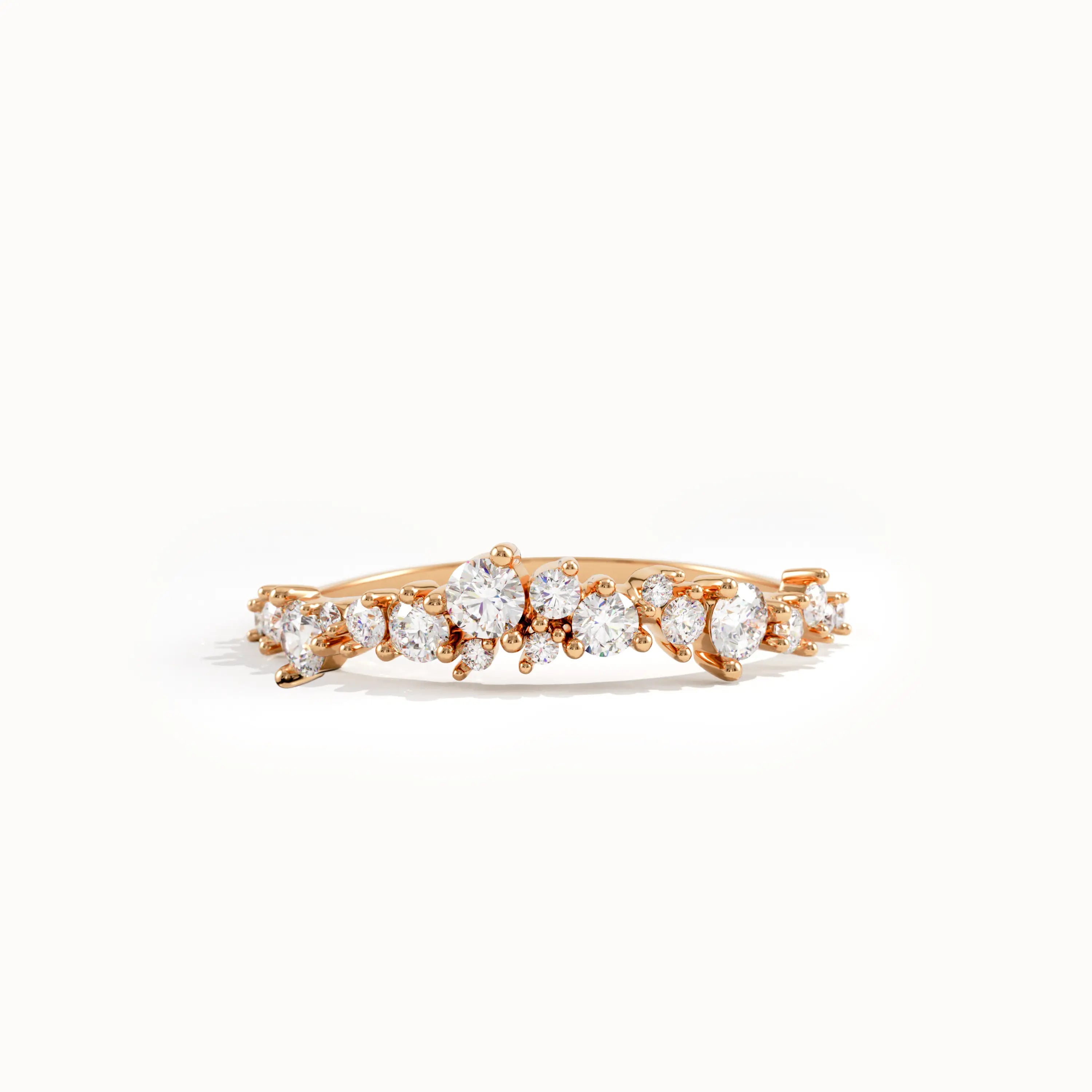 Cluster Lab Diamond Curve Wedding Ring - BRENNMORE