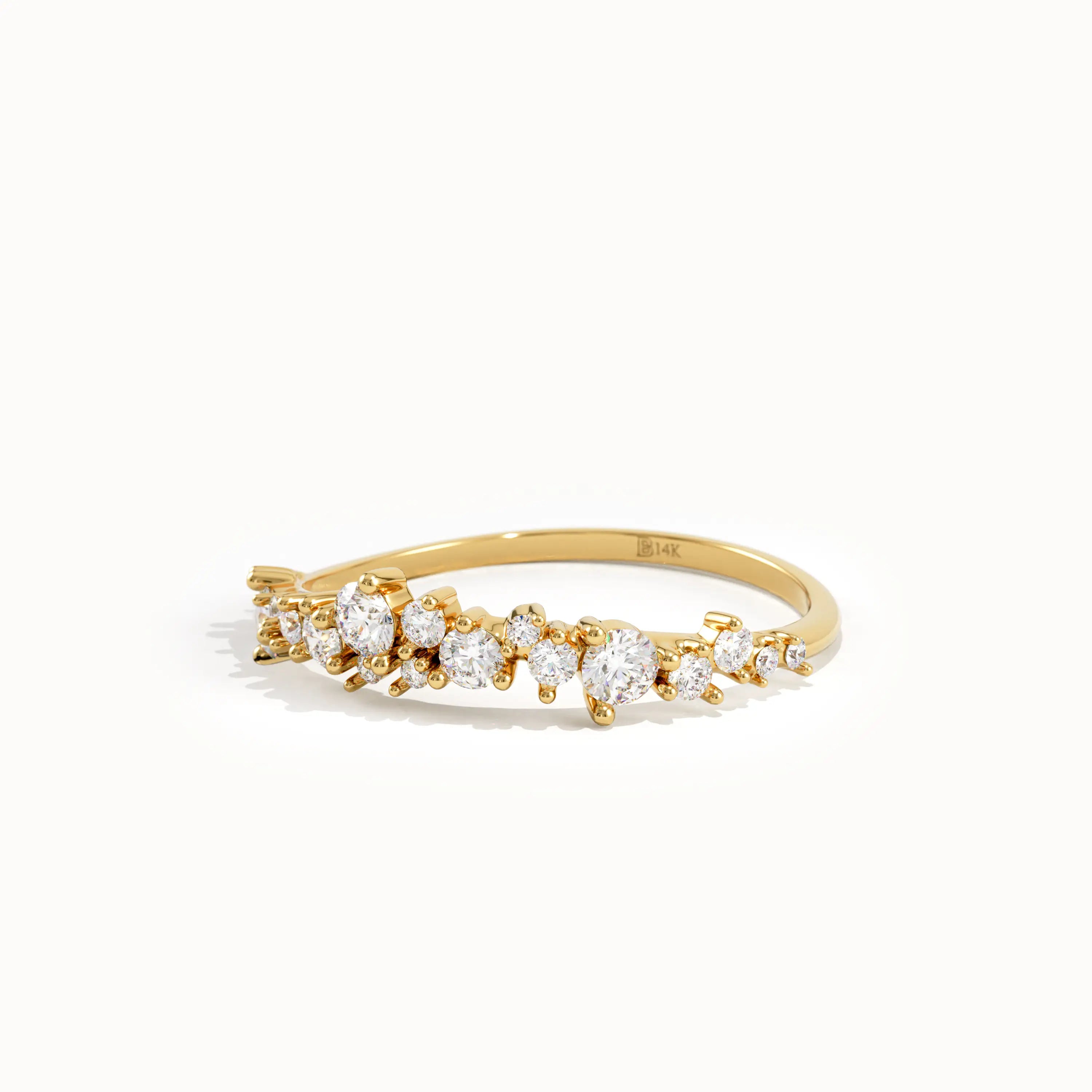 Cluster Lab Diamond Curve Wedding Ring - BRENNMORE 