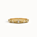 Faceted Wedding Ring in 14k Gold