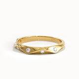 Faceted Wedding Ring in 14k Gold
