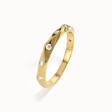 Faceted Wedding Ring in 14k Gold - BRENNMORE 