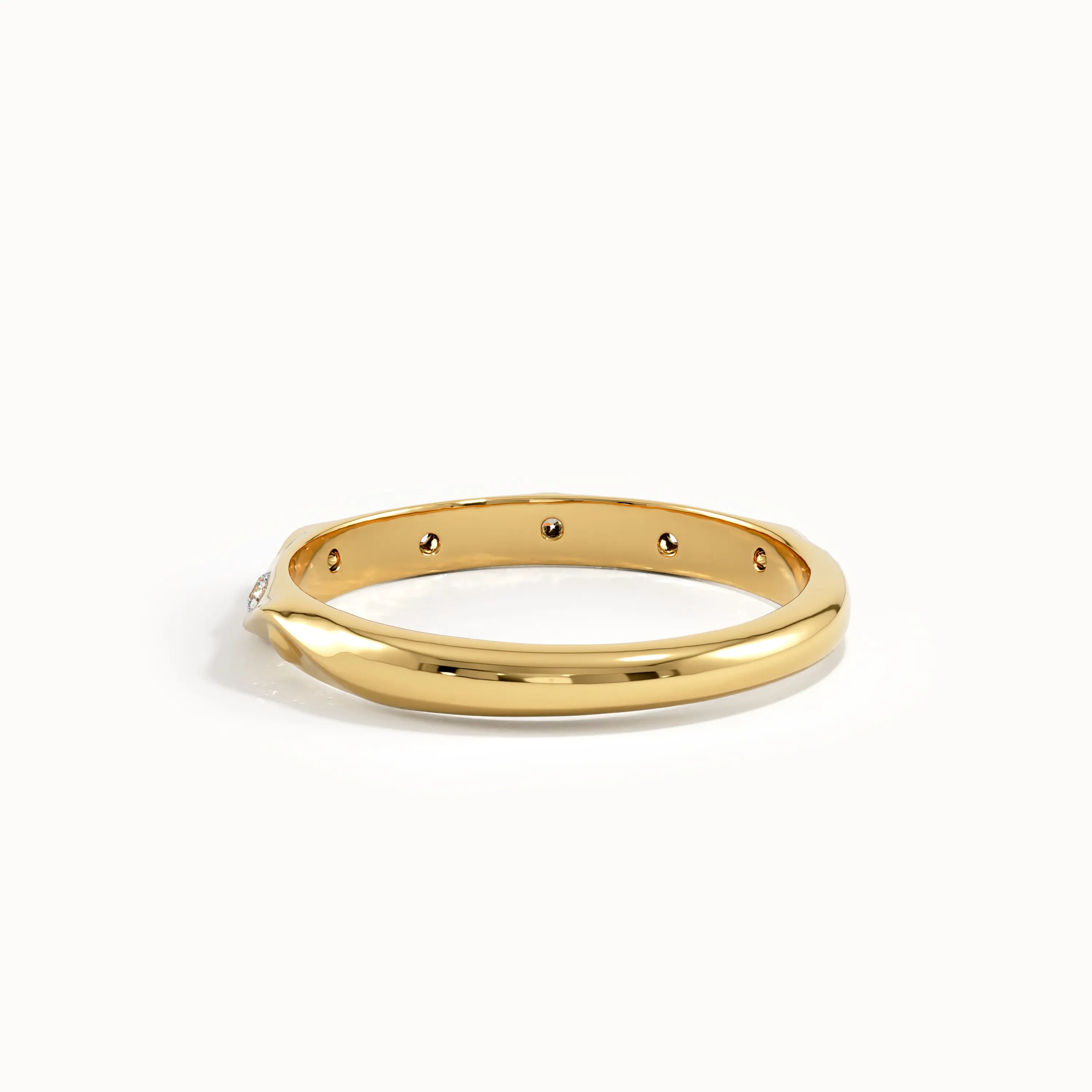 Faceted Wedding Ring in 14k Gold - BRENNMORE 