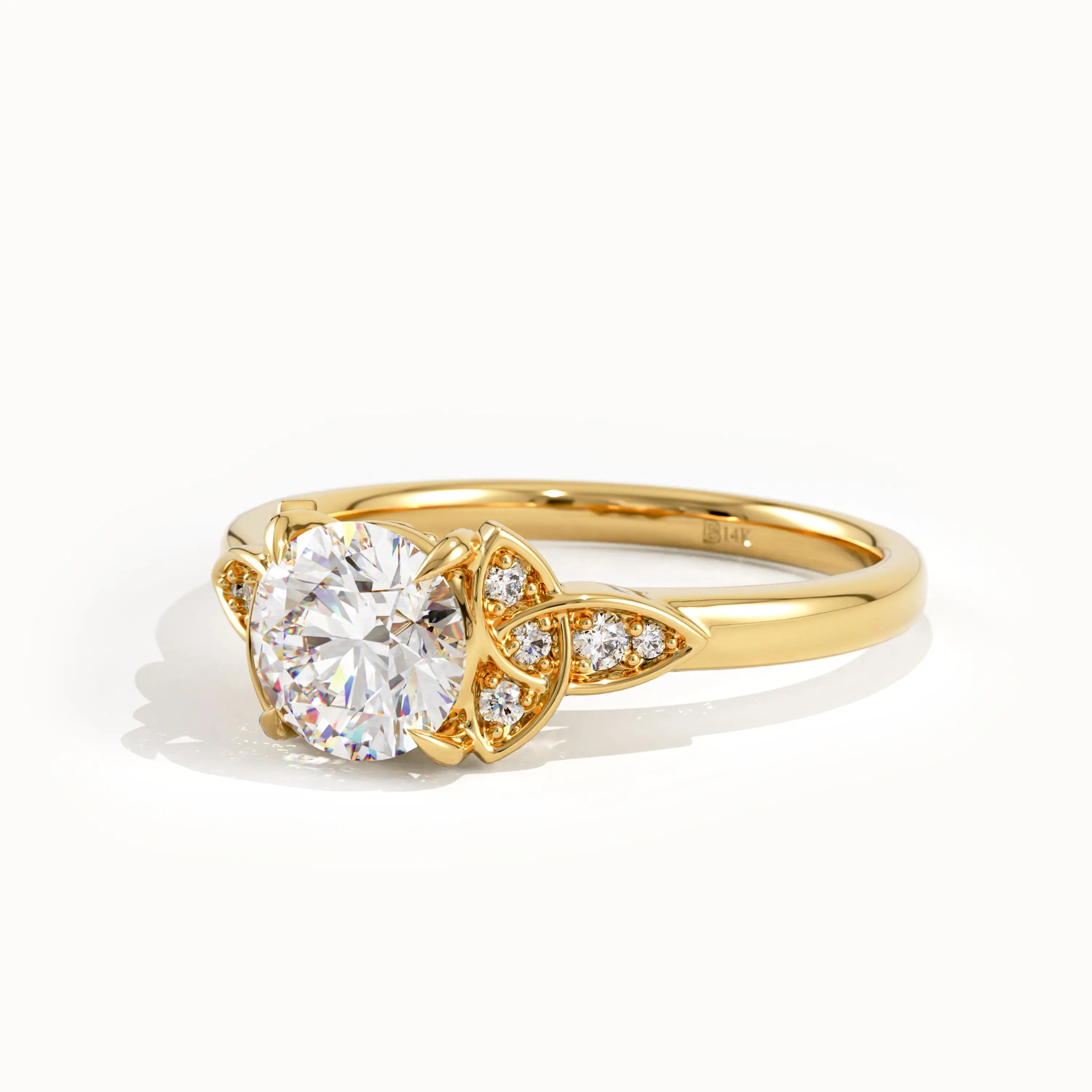 Celtic Solitaire Engagement Ring in Gold - BRENNMORE