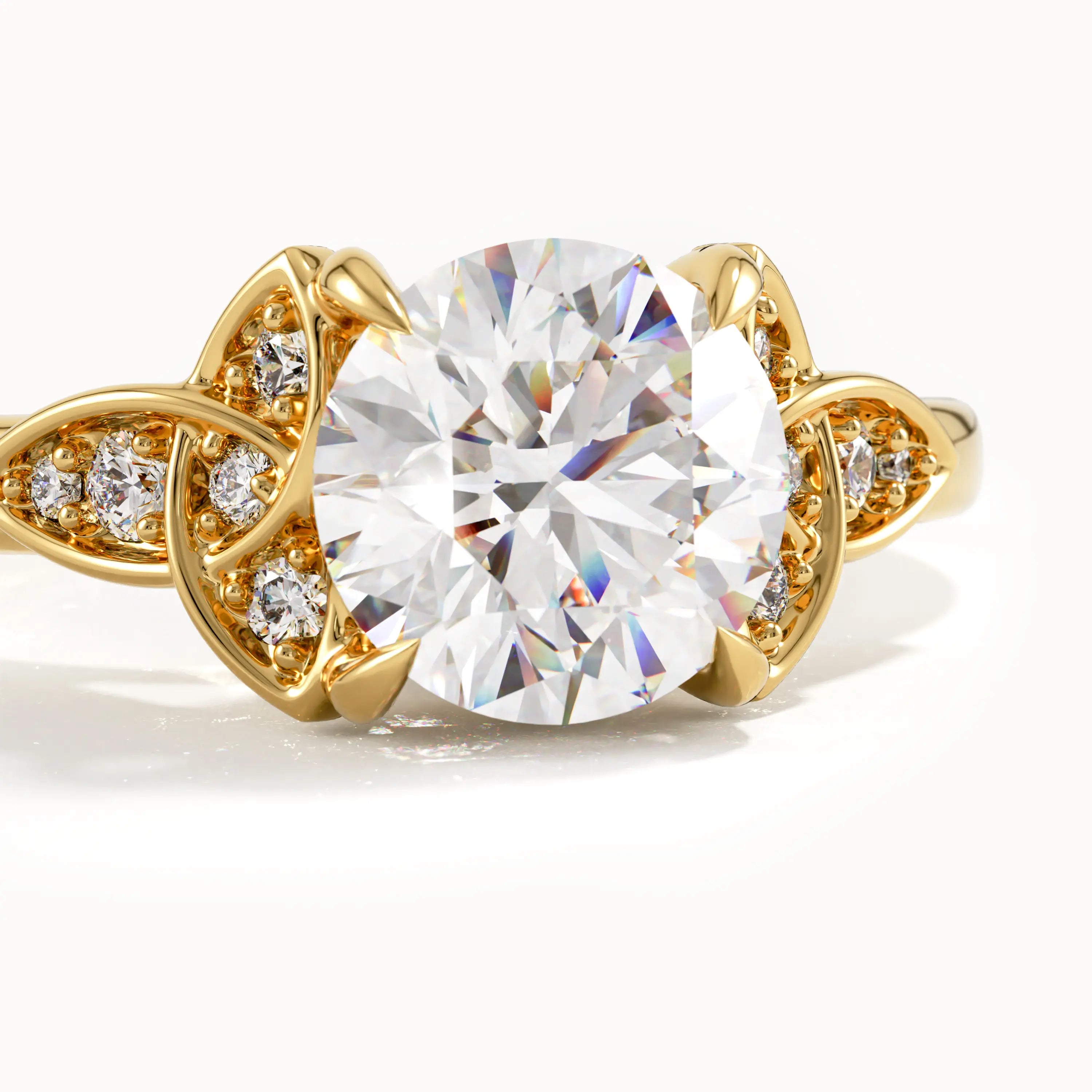 Celtic Solitaire Engagement Ring in Gold - BRENNMORE 