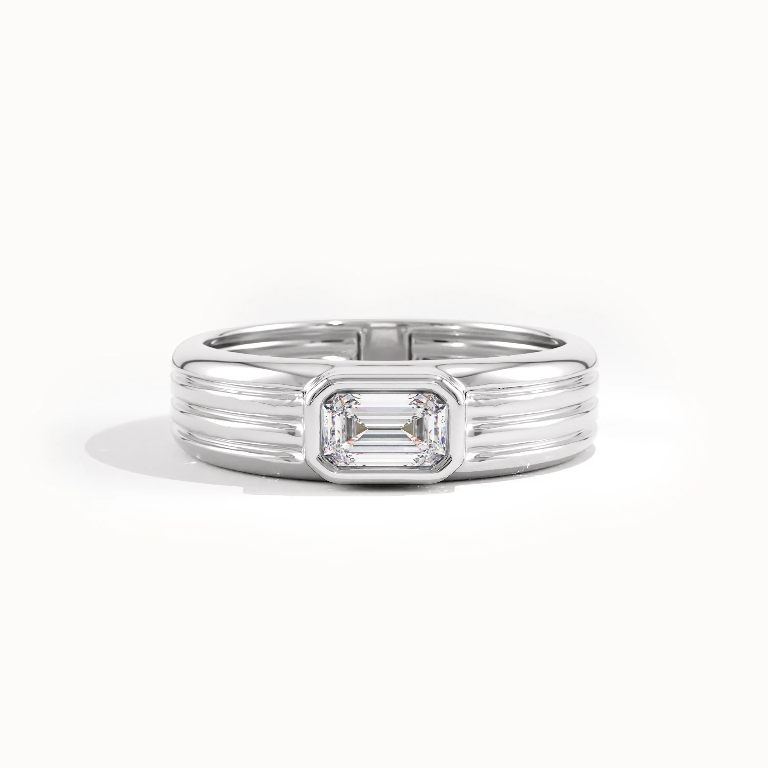 Bezel Set Lab Diamond Engagement Ring - BRENNMORE