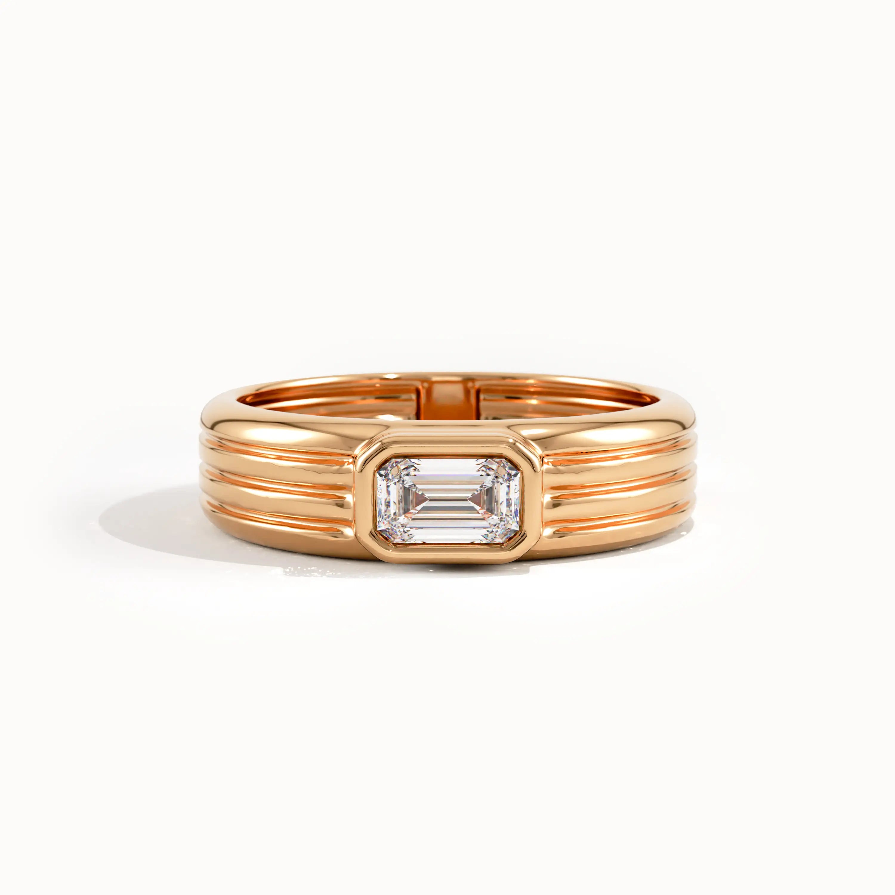 Bezel Set Lab Diamond Engagement Ring - BRENNMORE