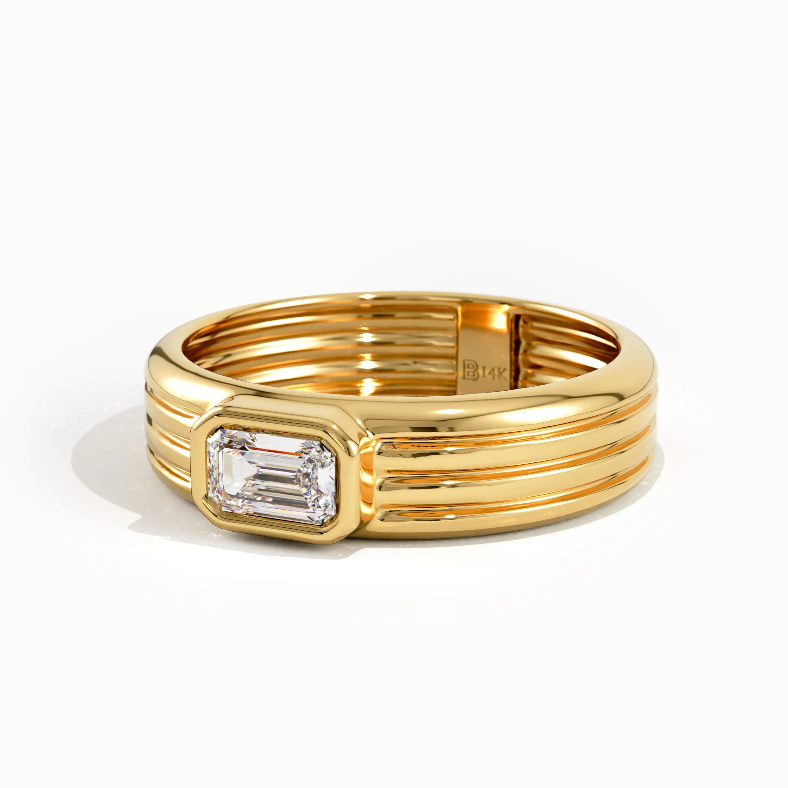 Bezel Set Lab Diamond Engagement Ring - BRENNMORE