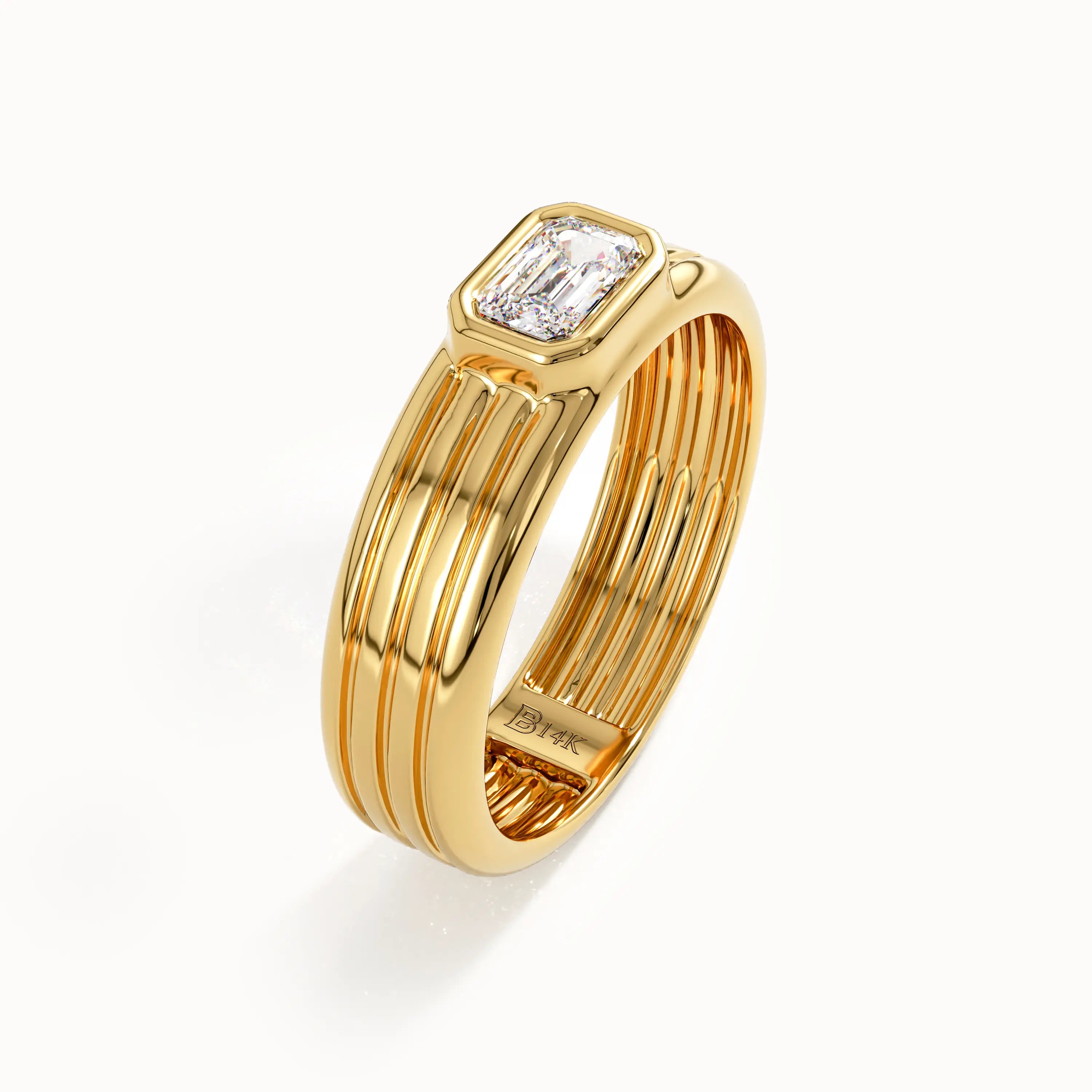 Bezel Lab Diamond Engagement Ring - BRENNMORE