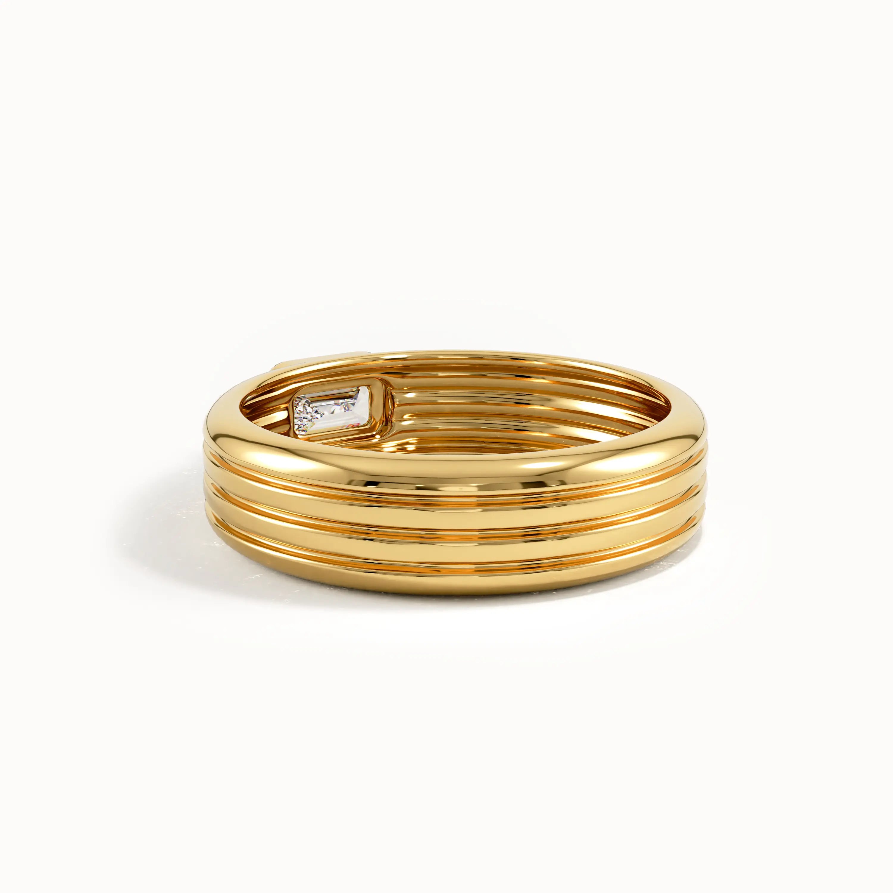 Bezel Lab Diamond Engagement Ring - BRENNMORE