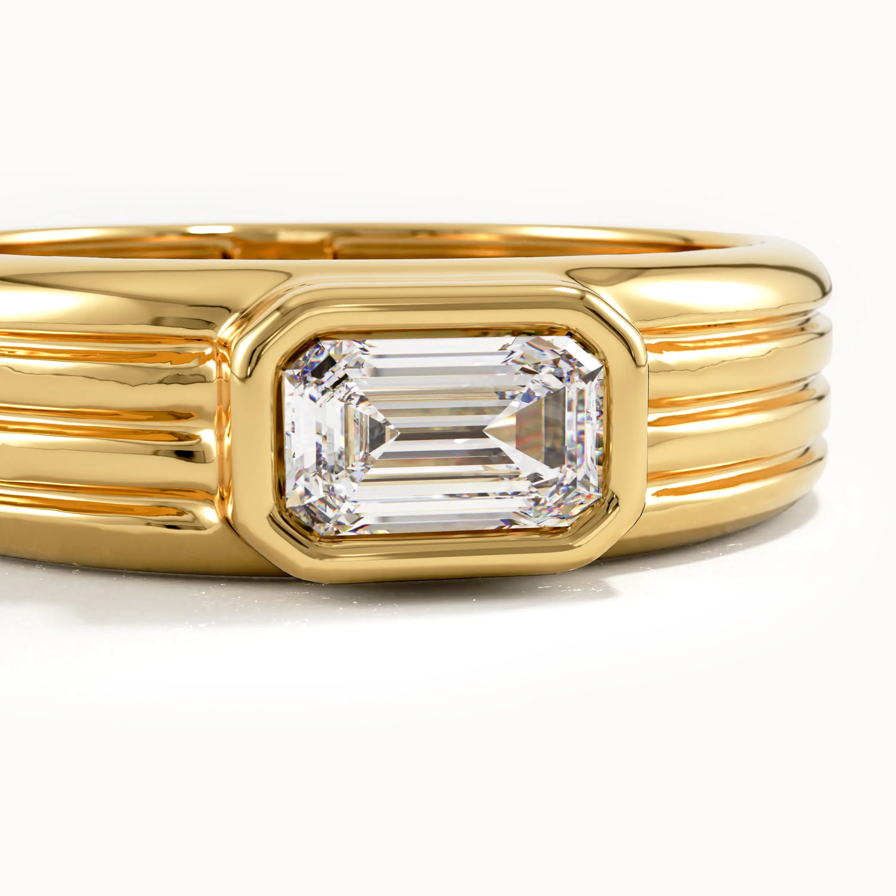 Bezel Lab Diamond Engagement Ring - BRENNMORE