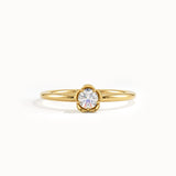 14k Gold Solitaire Flower Engagement Ring