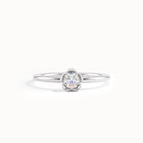 14k Gold Solitaire Flower Engagement Ring