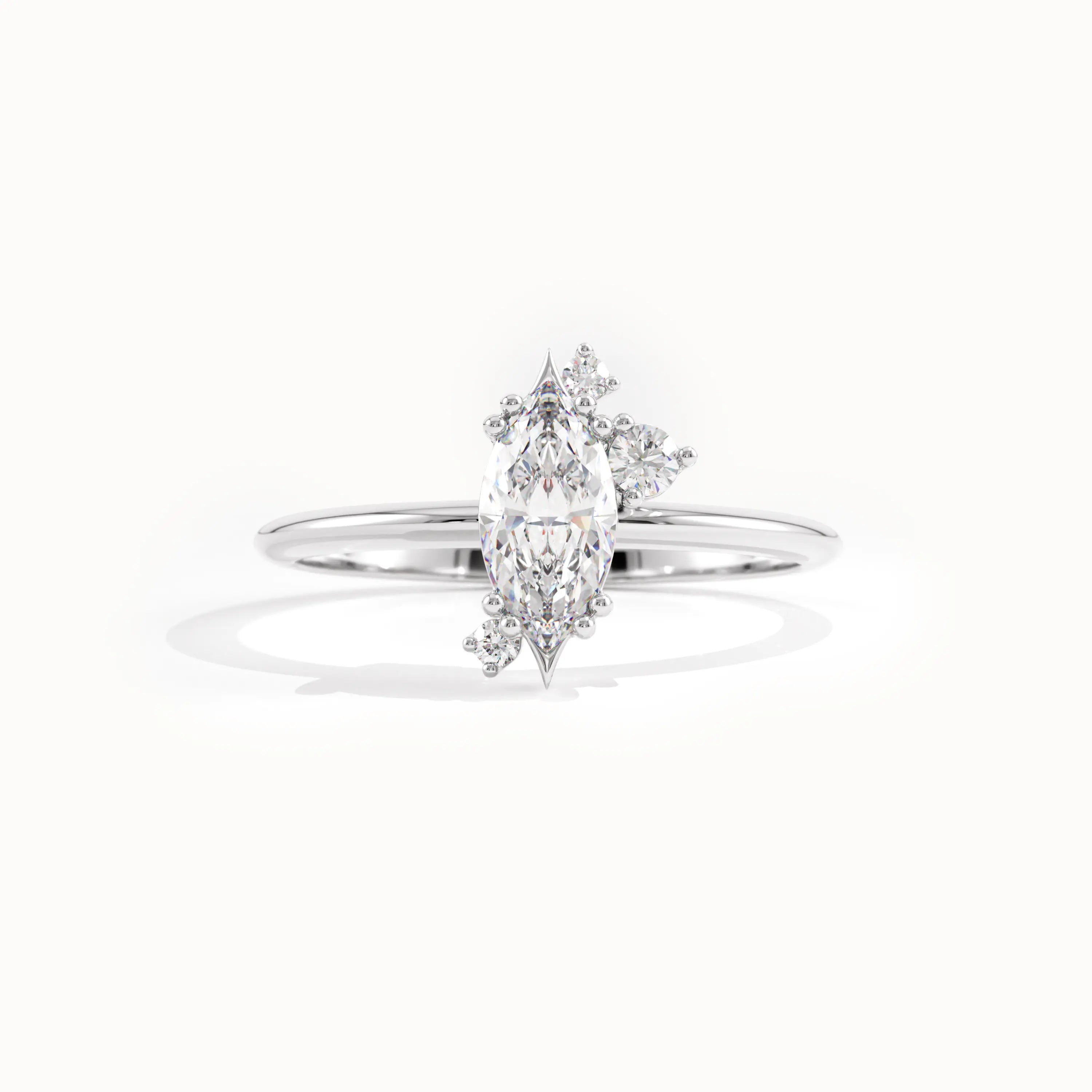 Solitaire Marquise Engagement Ring in Gold