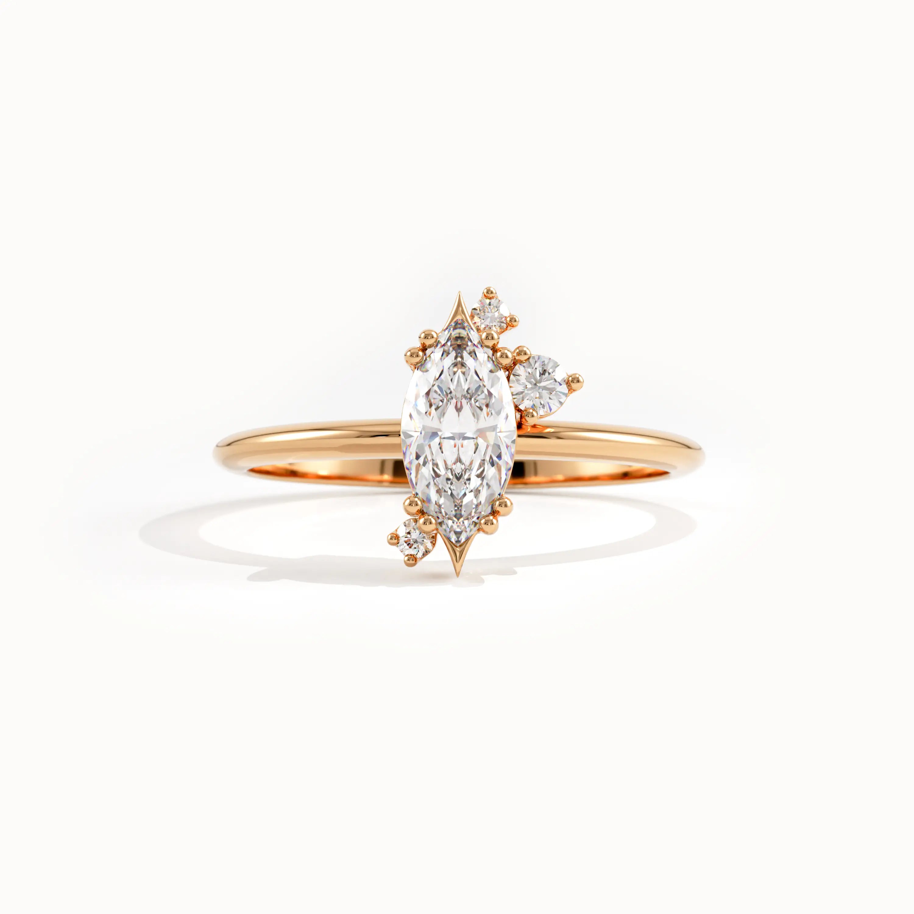 Solitaire Marquise Engagement Ring in Gold - BRENNMORE